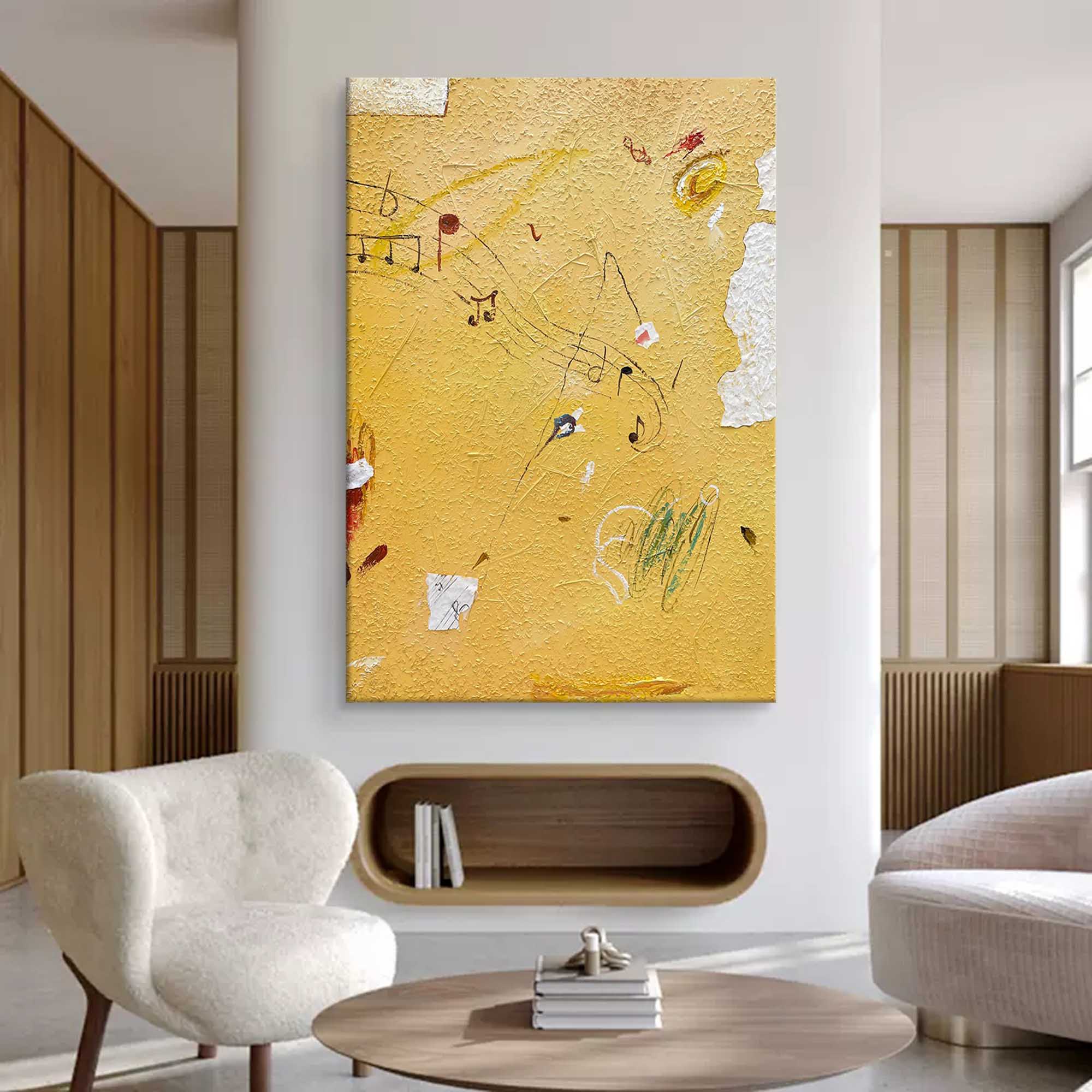 Musical Notes Abstract Textured Canvas Art