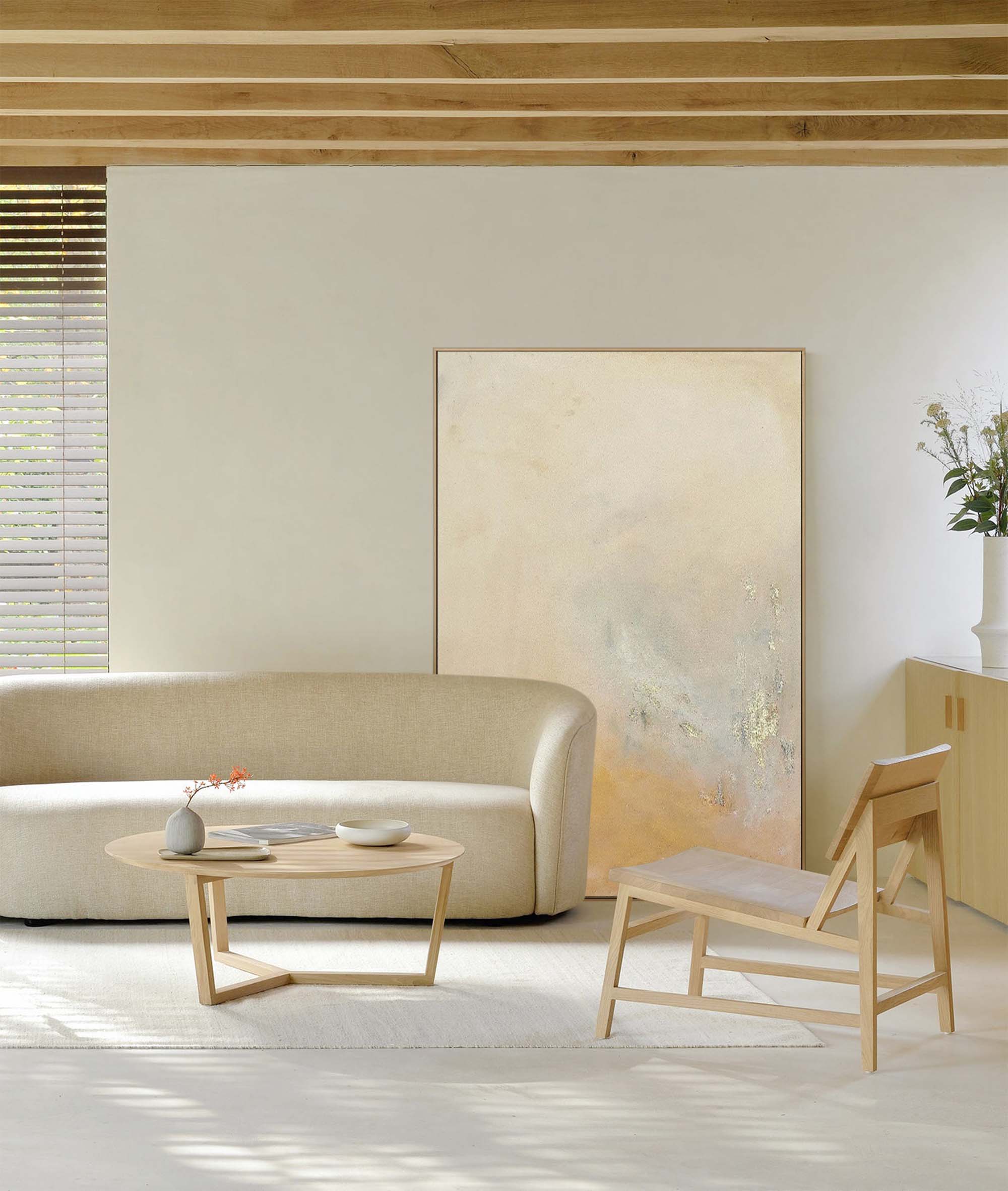 Soft Earth Tones Abstract Canvas