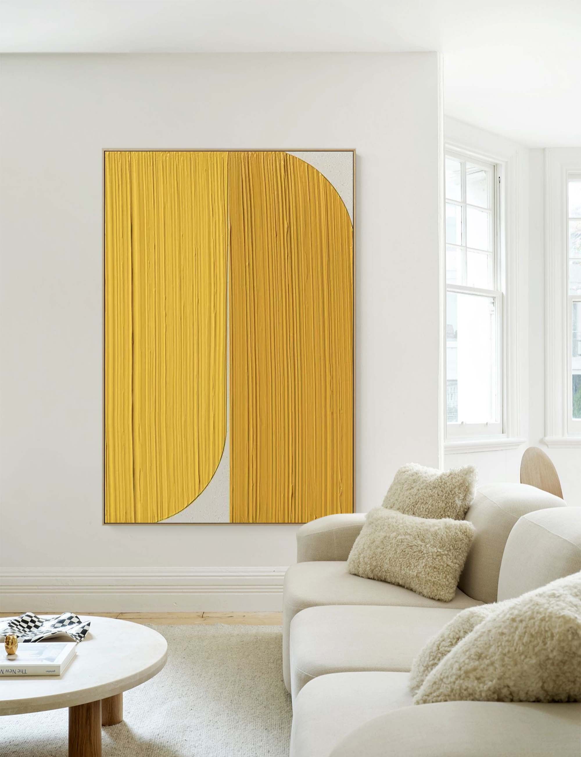 Golden Curved Minimalist Abstract
