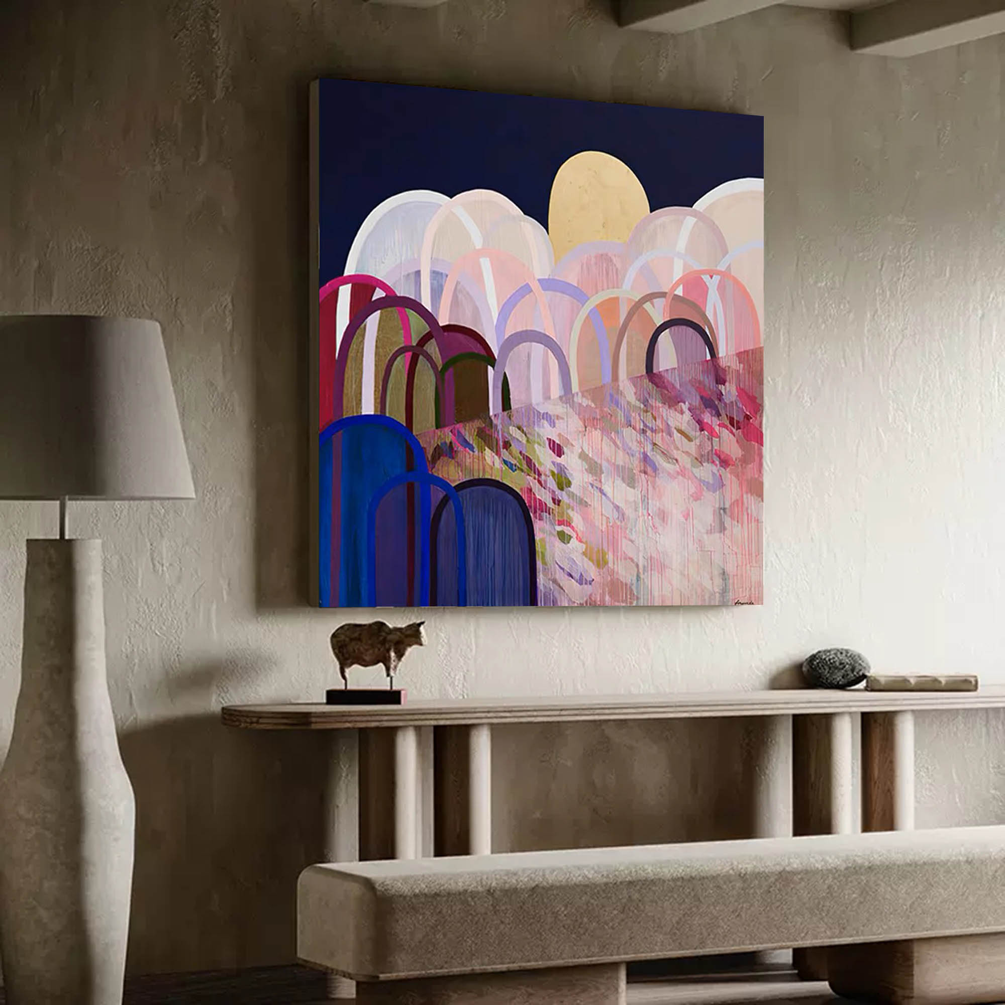 Moonlit Arches Abstract Landscape Art