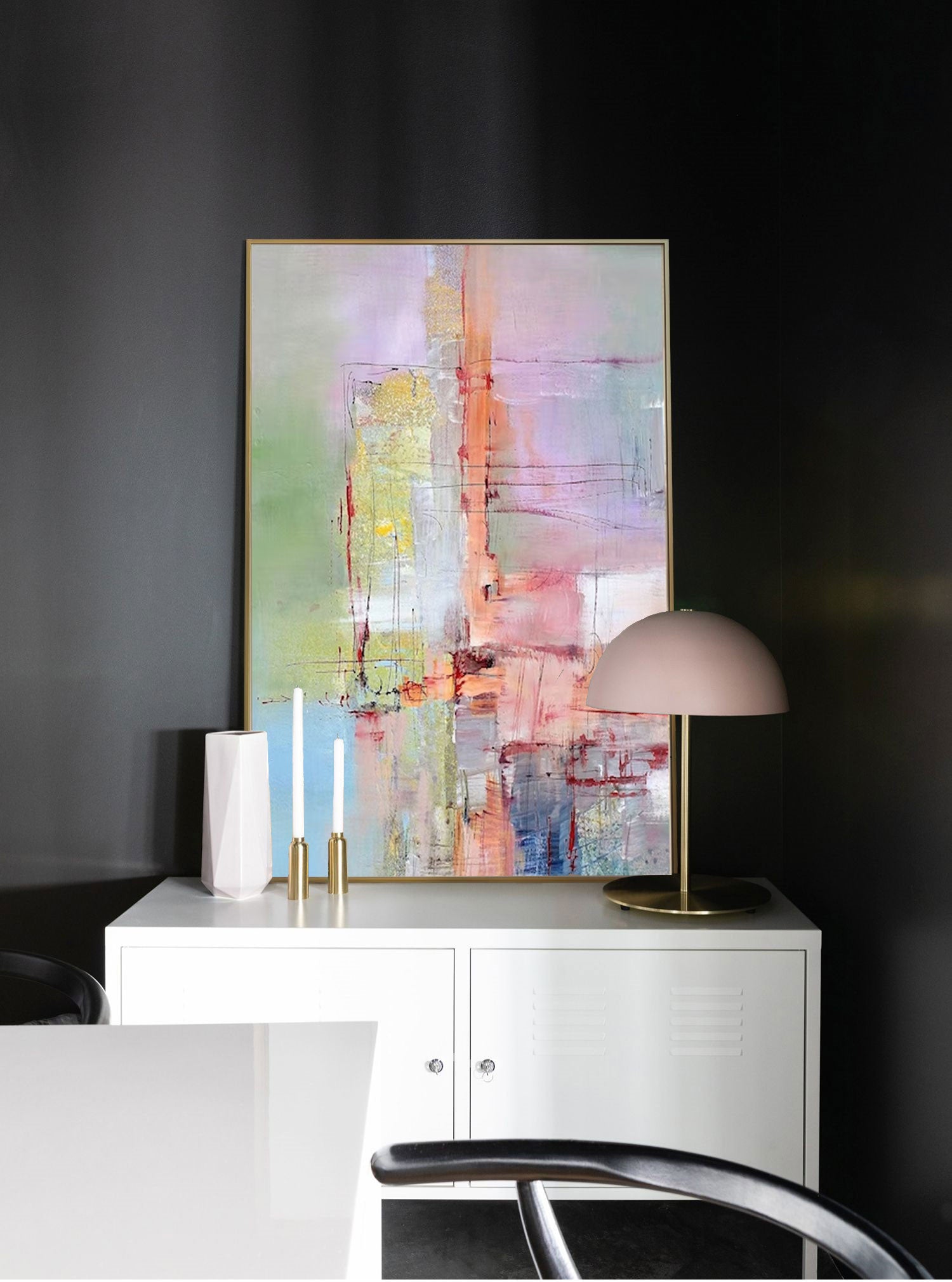 Pastel Abstract Textured Painting