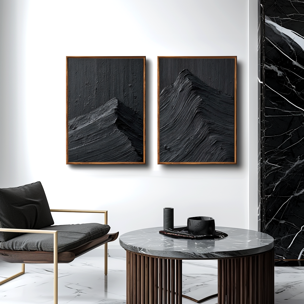 Abstract texture mountain black 2P