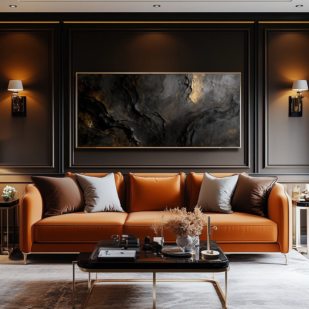 Abstract Wabi Texture Black