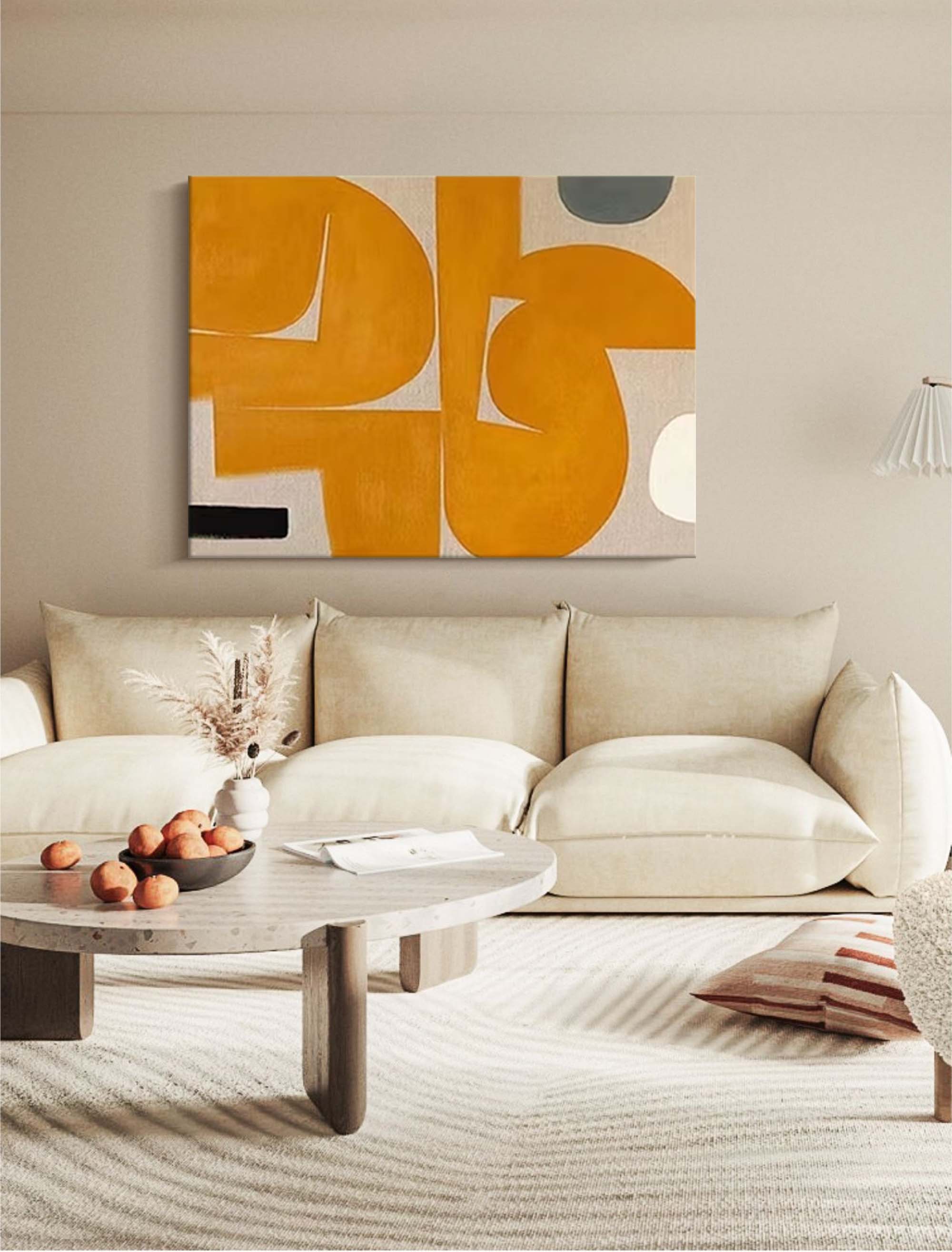 Golden Curves: Mid-Century Abstract Harmony