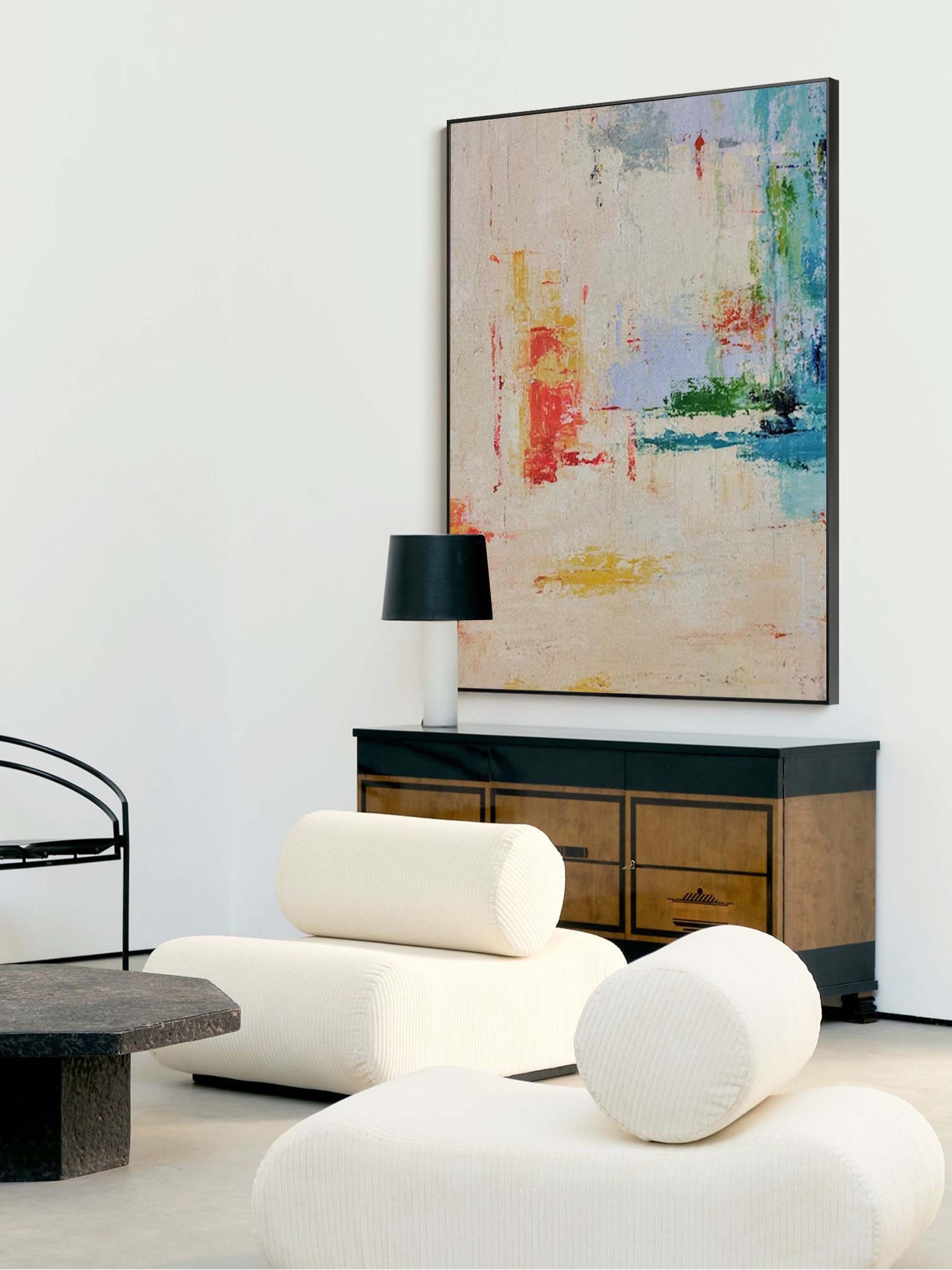 Soft Colorful Abstract Canvas Art