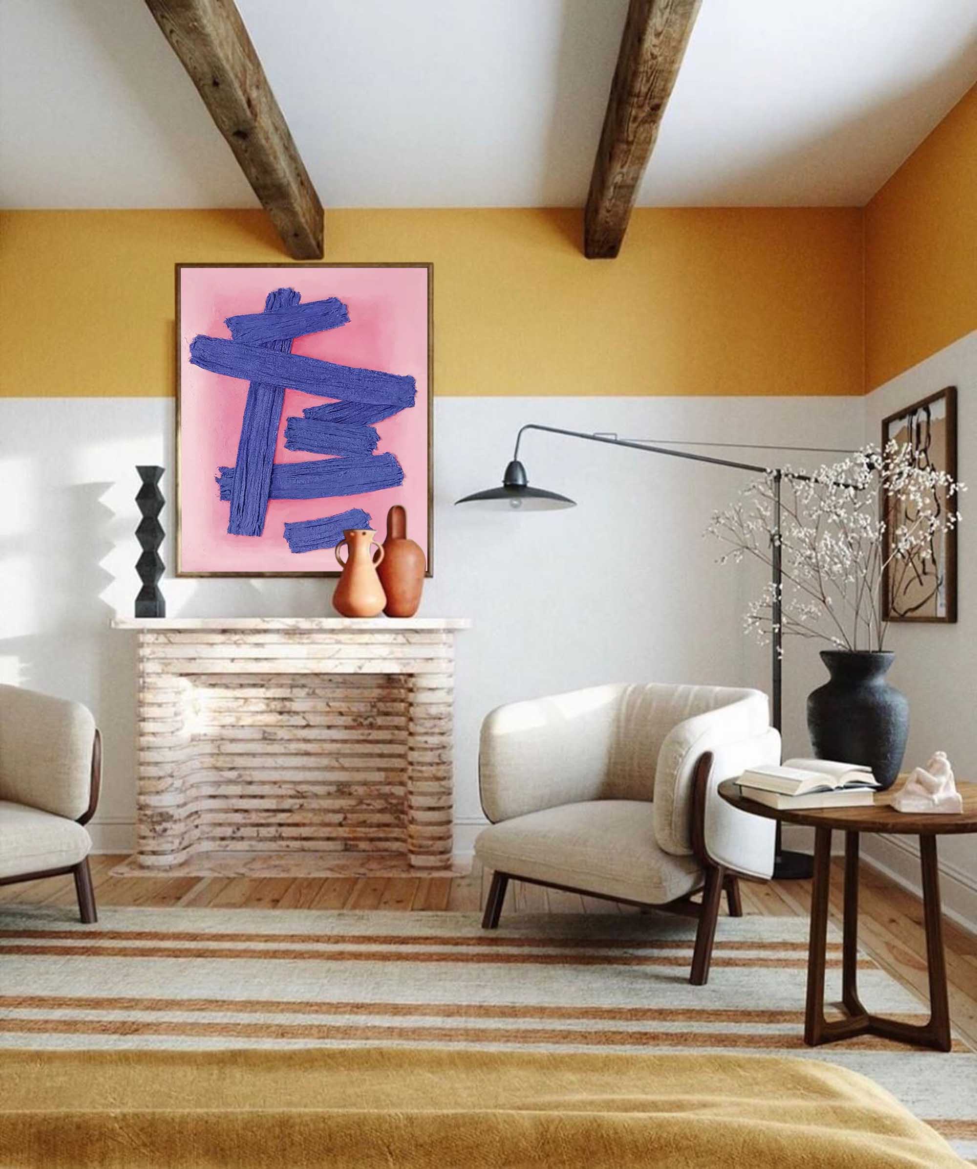 Abstract Texture in Bold Blue Strokes