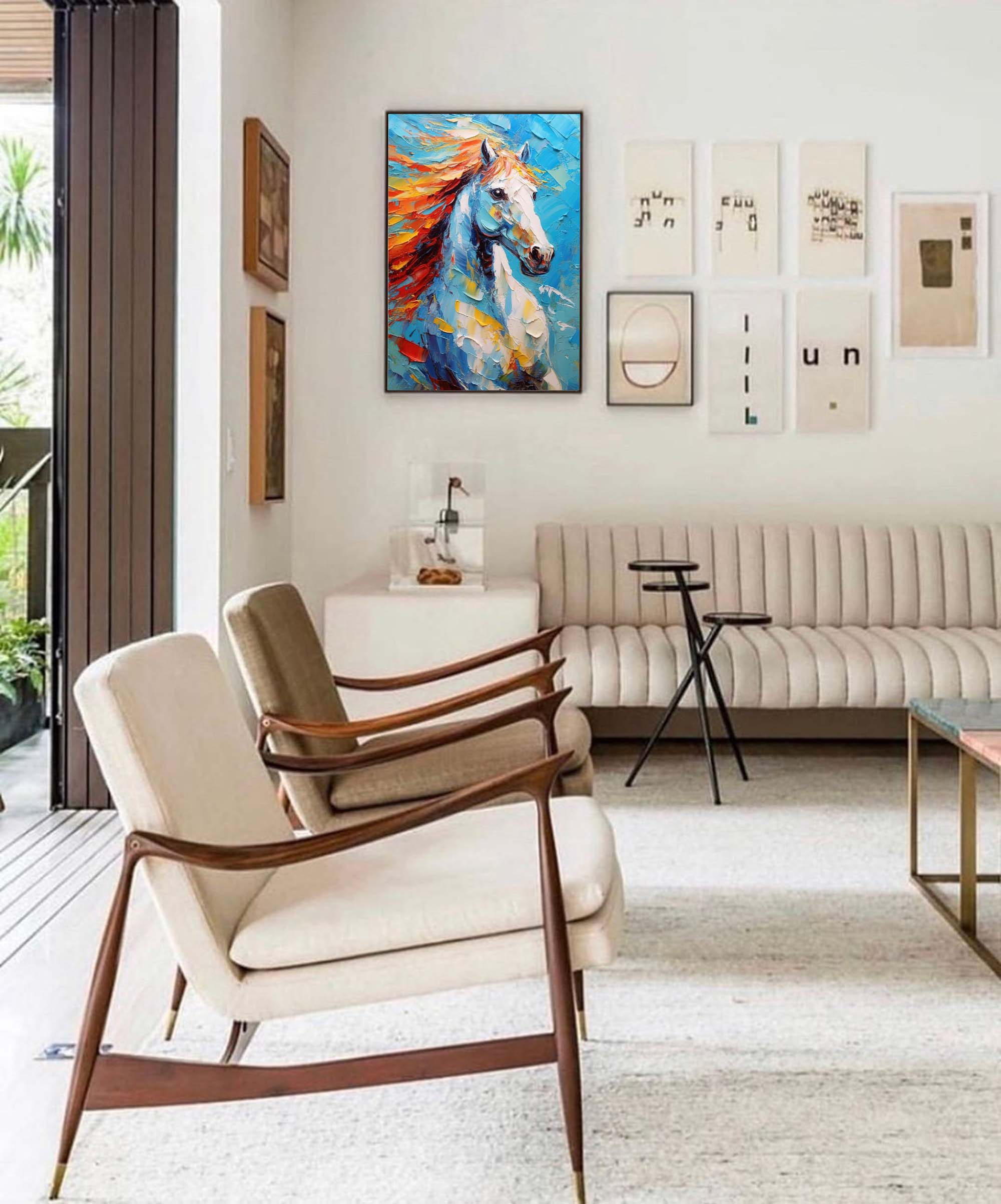 Majestic Horse in Fiery Motion