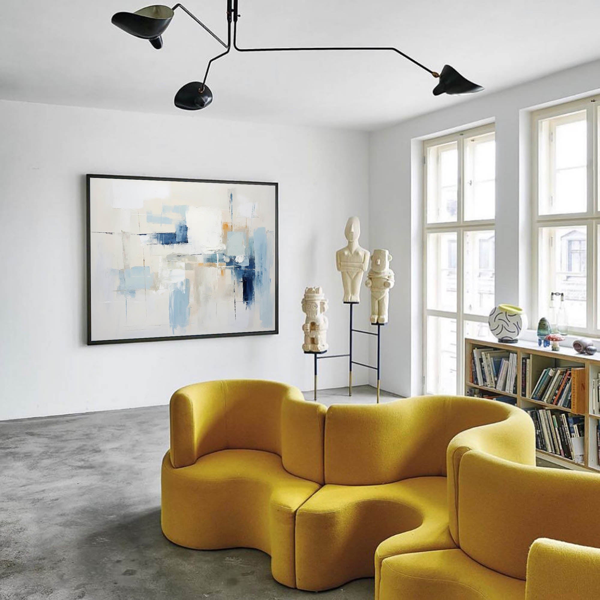 Serene Abstract Oil Painting - Blue Hues