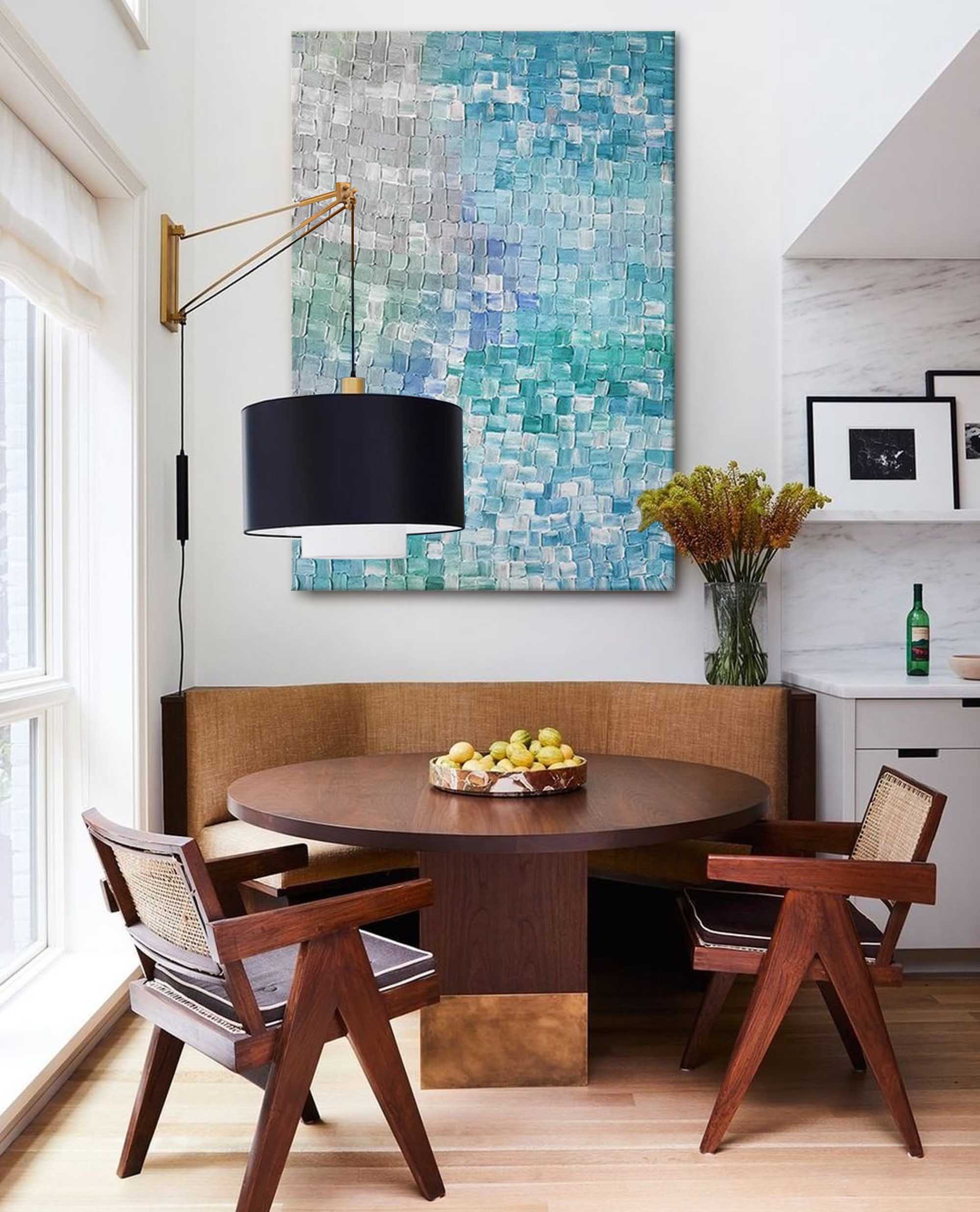 Ocean Breeze Textured Abstract Art