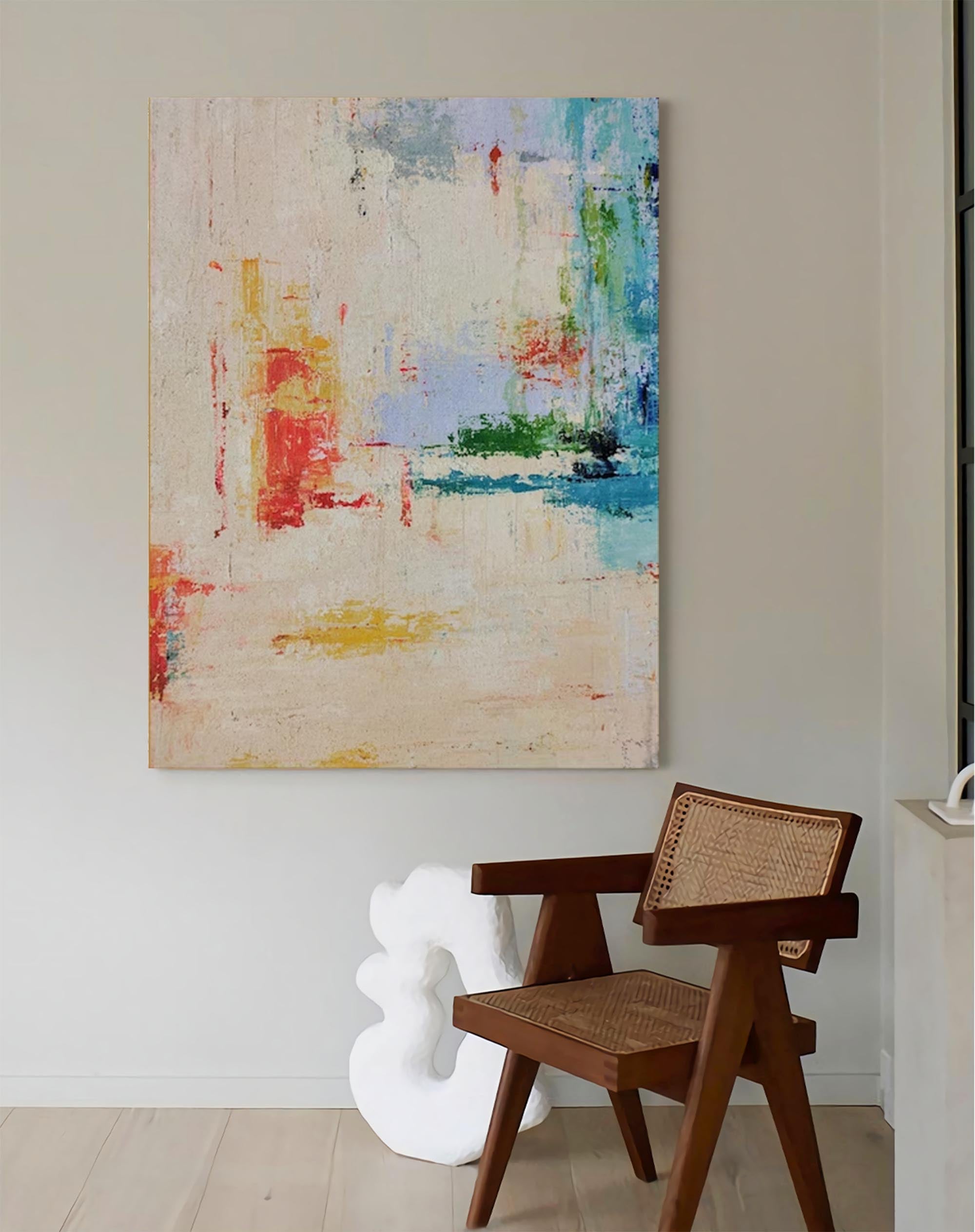 Soft Colorful Abstract Canvas Art