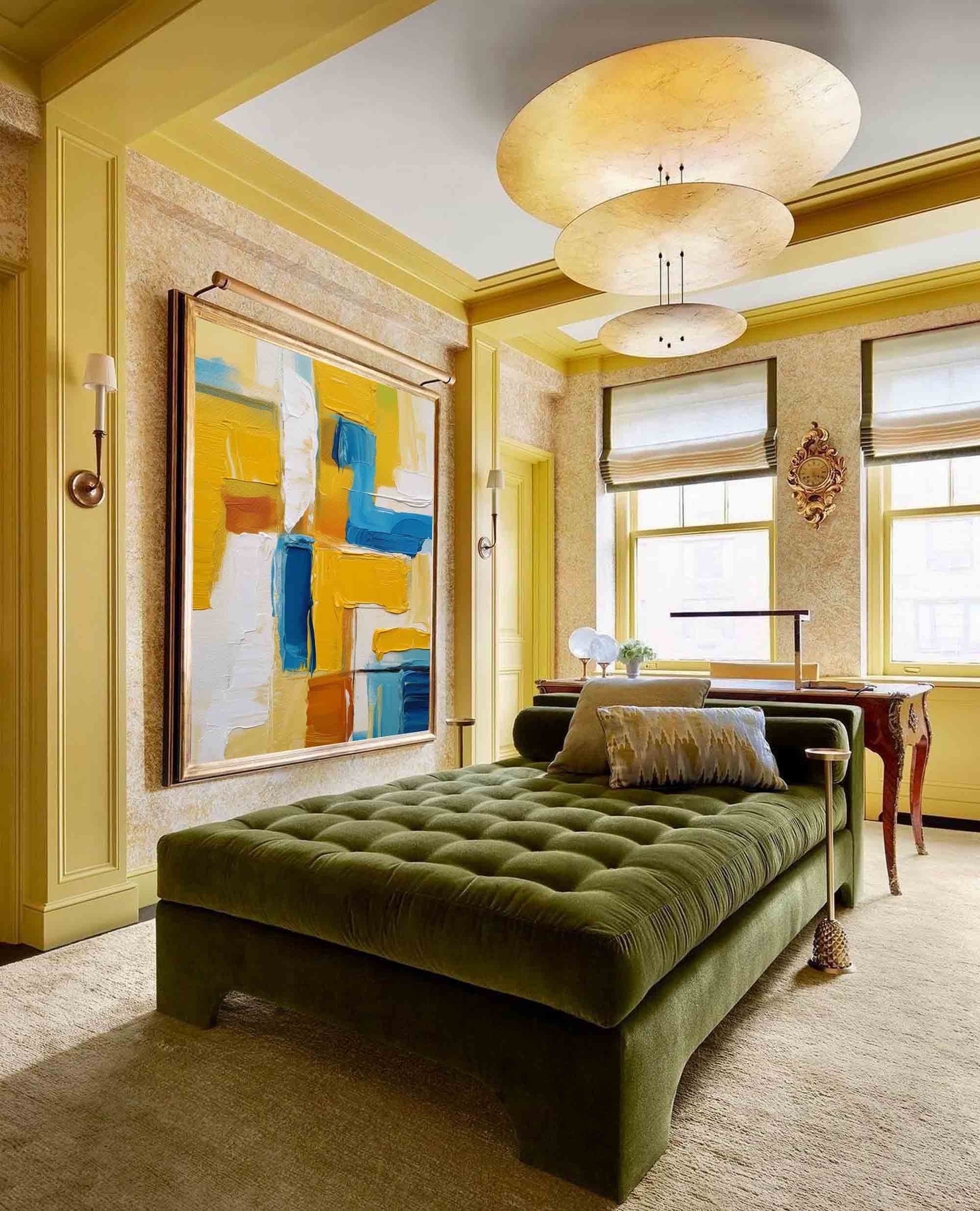 Sunlit Geometry in Blue and Gold