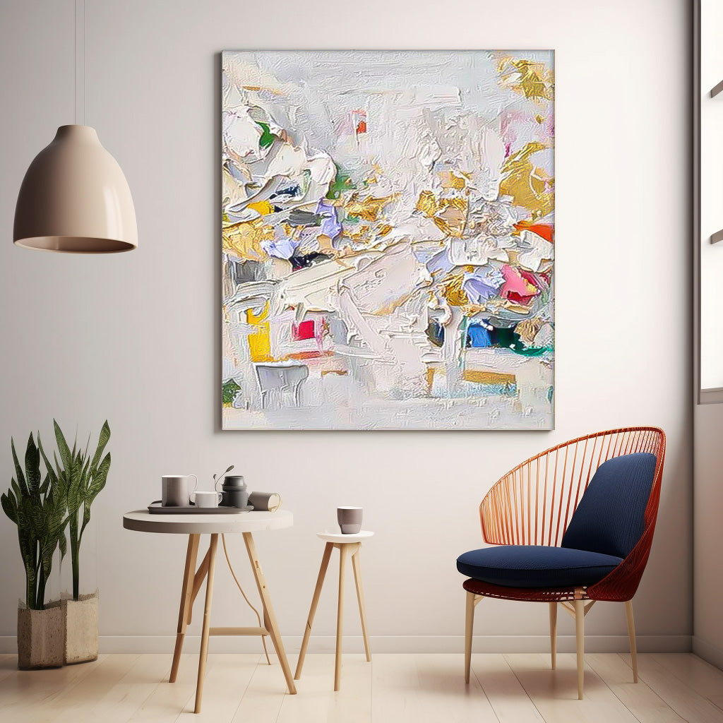 Elegant Textured Floral Abstract Canvas Art