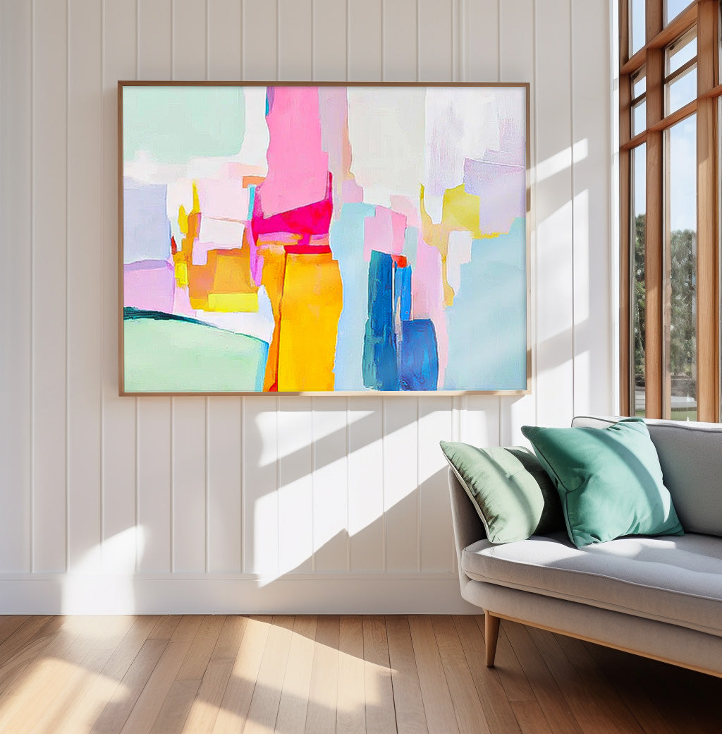 Vibrant Abstract Geometry Art Canvas