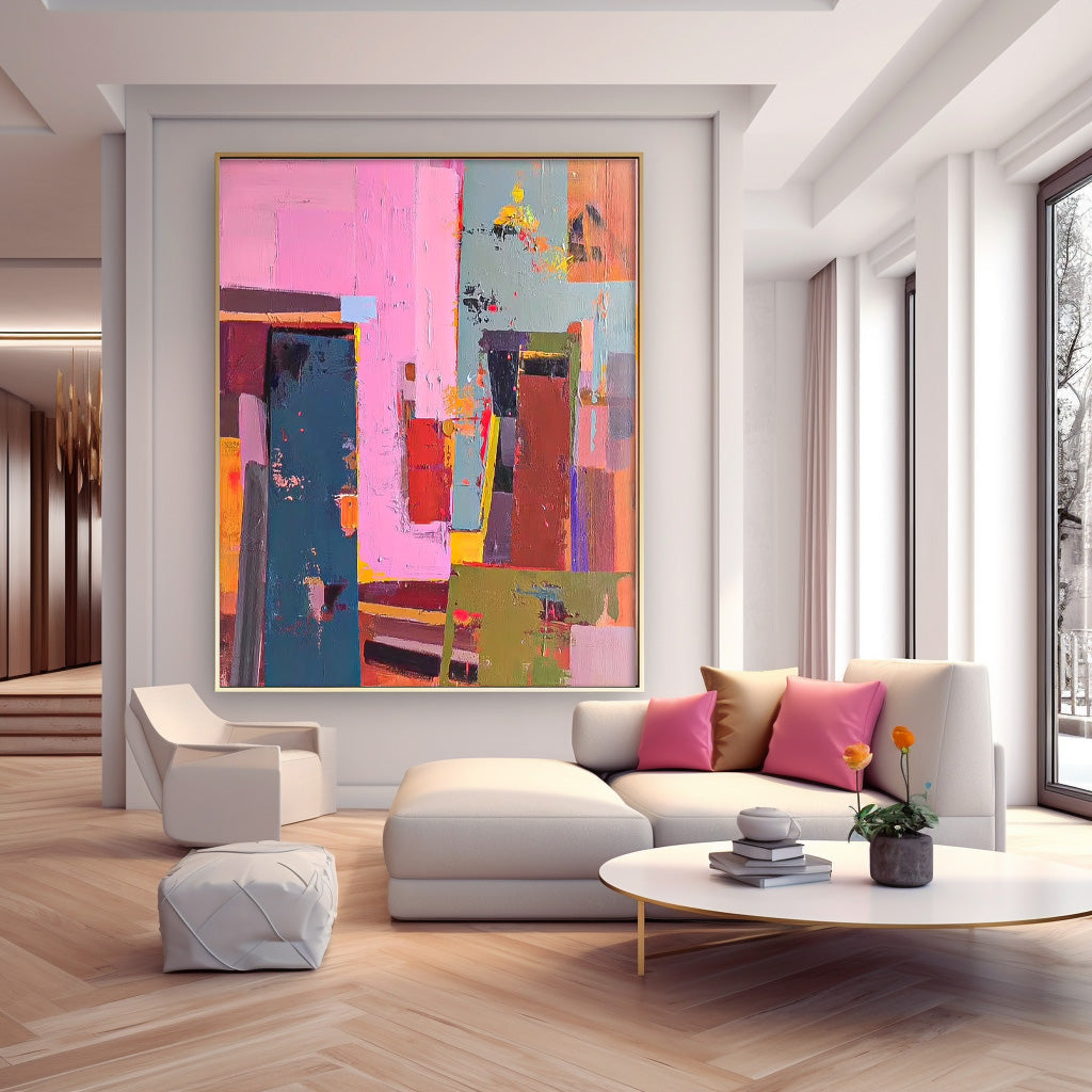 Bold Abstract Color Block Canvas Art