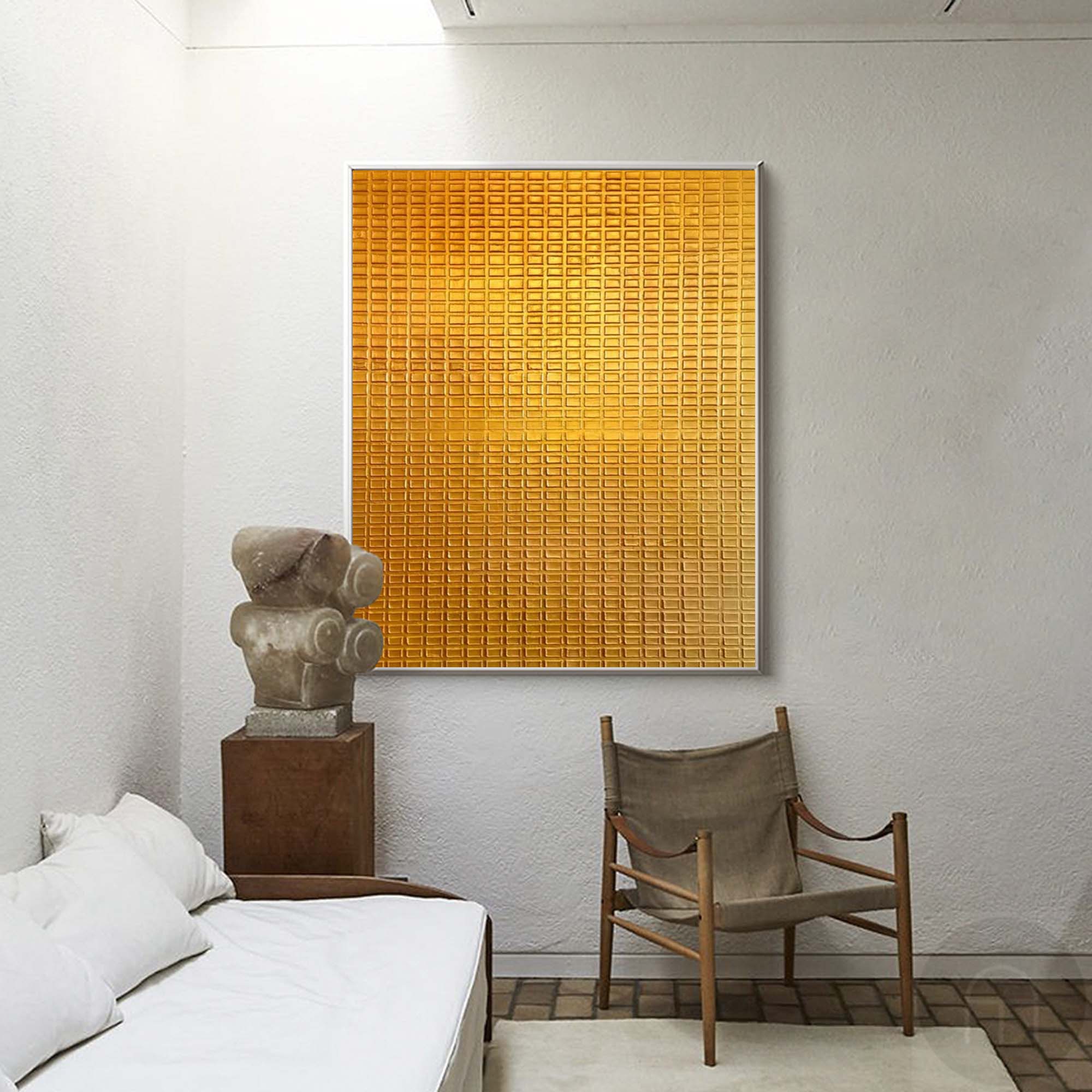 Golden Geometric Textured Artwork