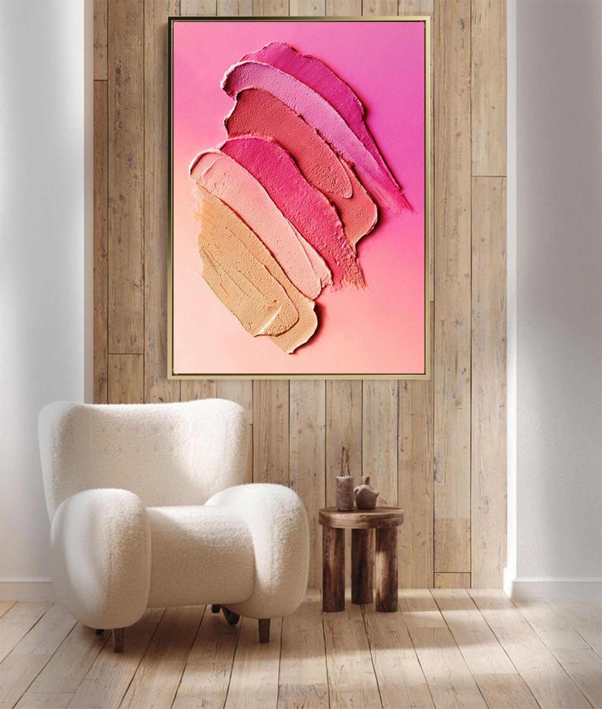 Textured Pink Gradient Canvas Art
