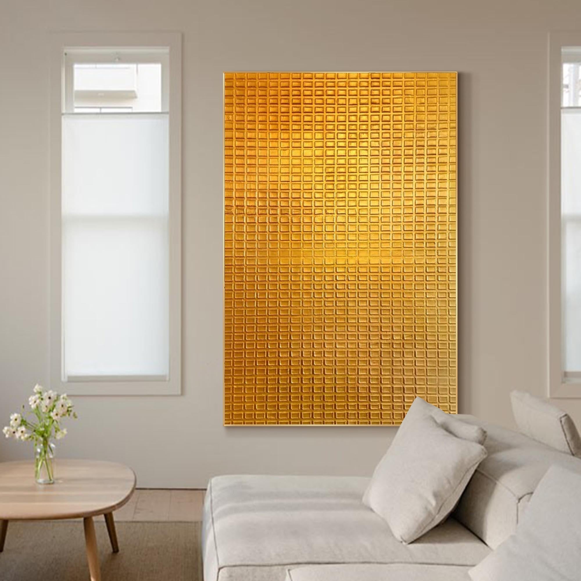 Golden Geometric Textured Artwork