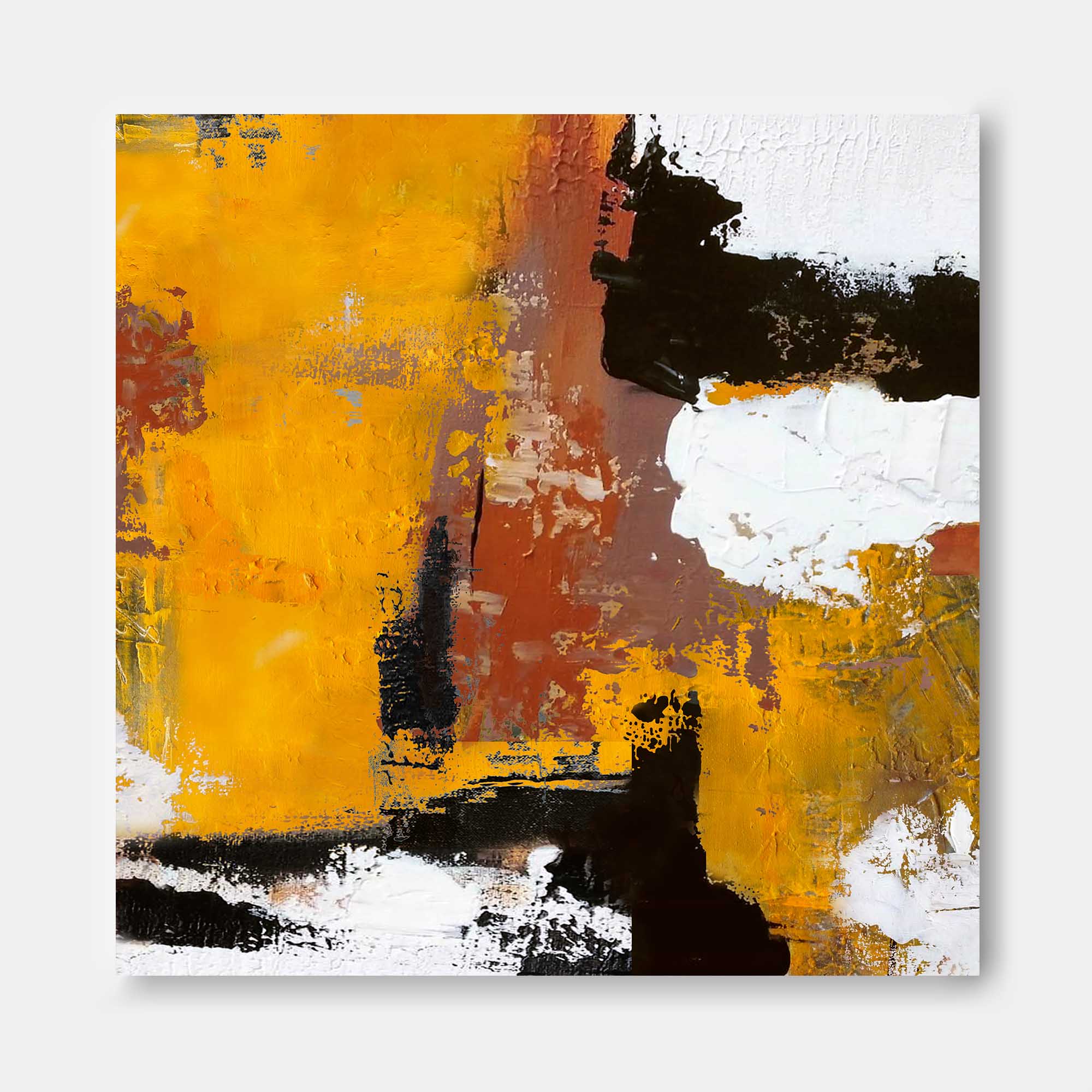 Textured Amber Abstract Wall Art