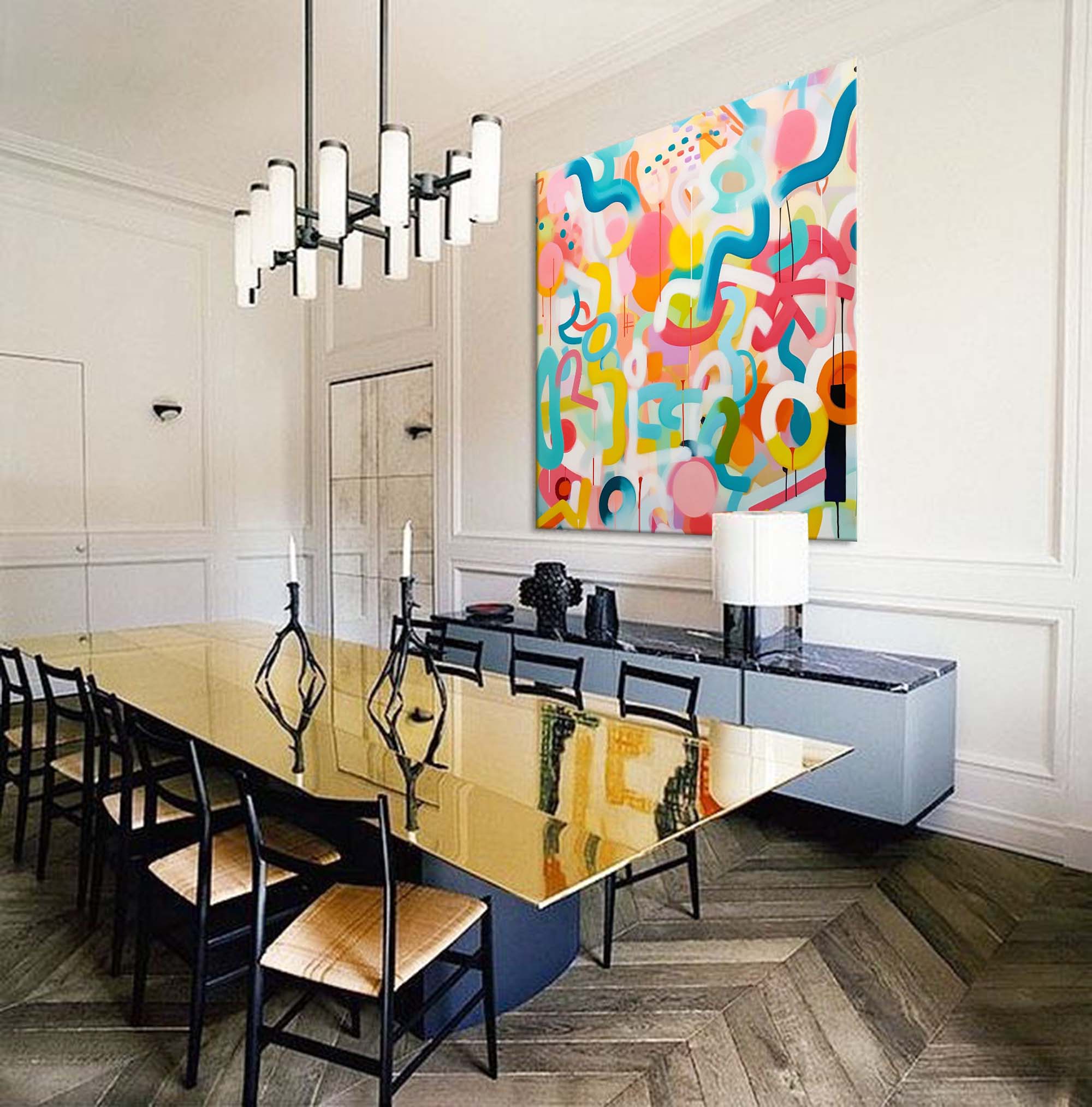 Vibrant Chaos Abstract Explosion