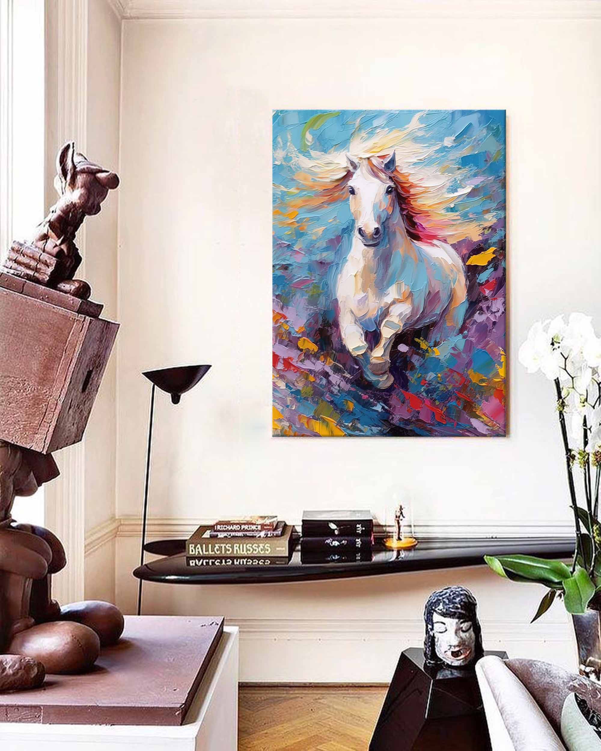Wild Spirit – Energetic Horse Oil Painting on Canvas
