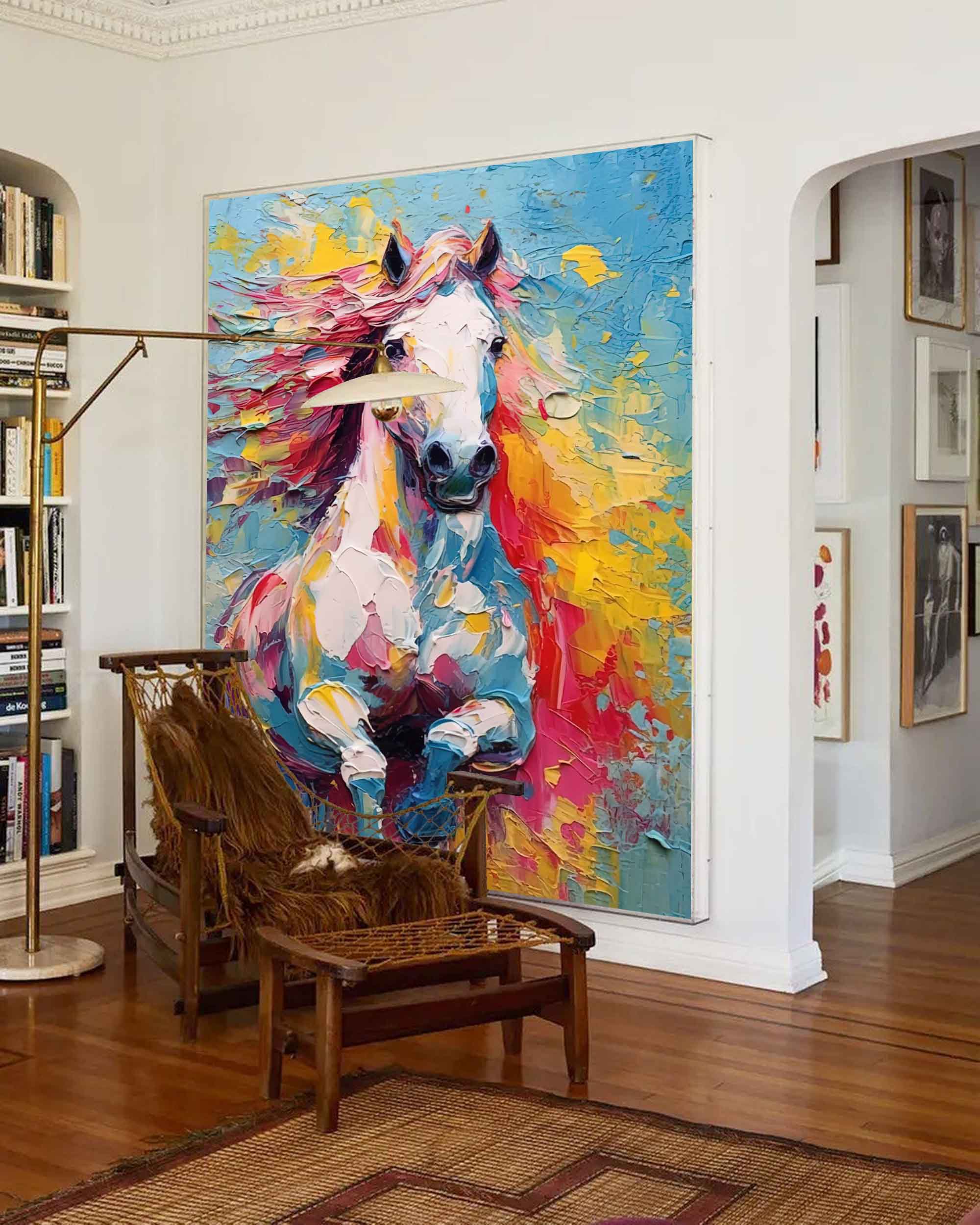Wild Spirit – Energetic Horse Oil Painting on Canvas