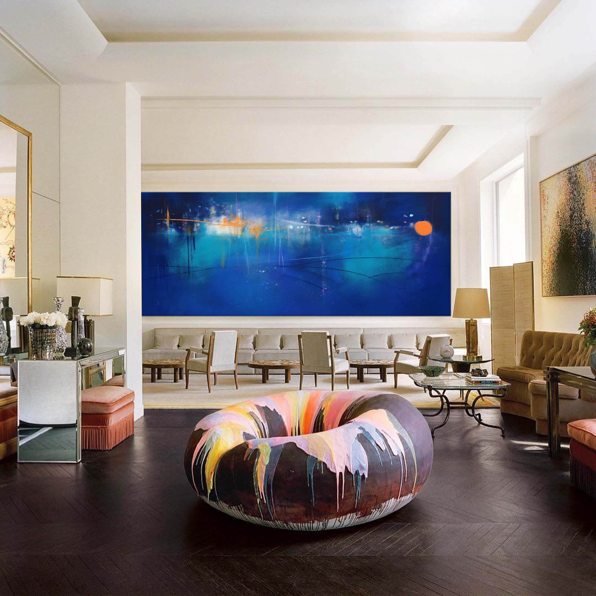 Vivid Blue Abstract Nightscape