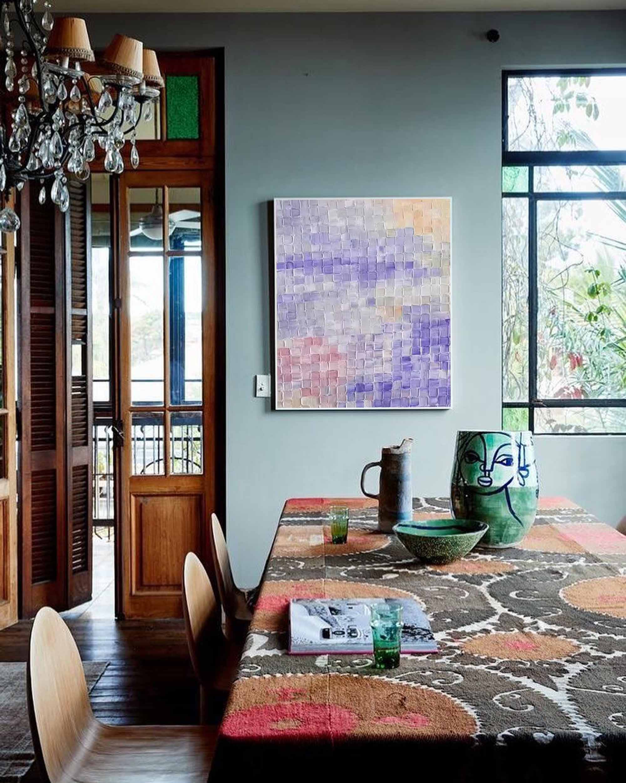 Lavender Sky Textured Abstract Art