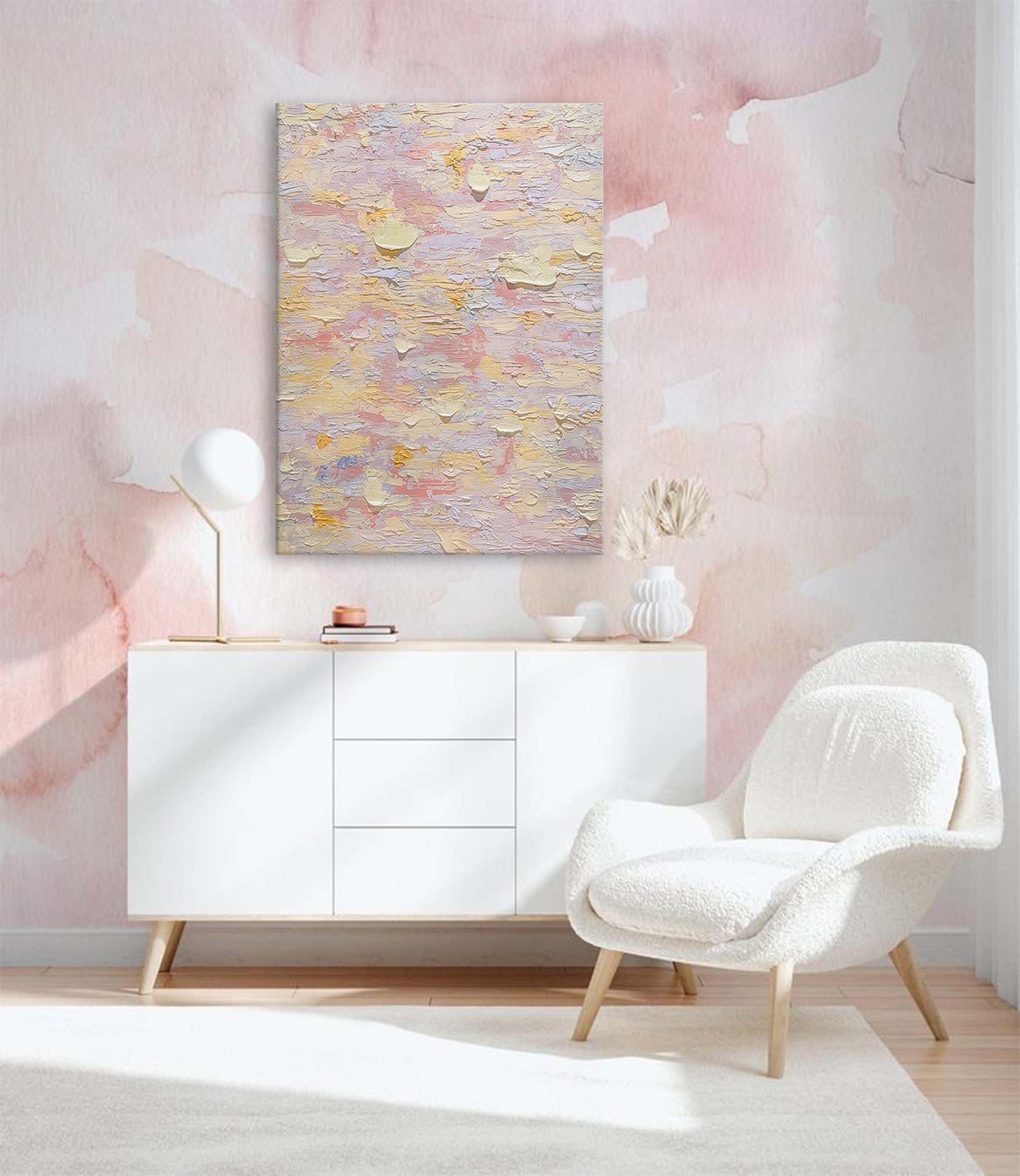 Pastel Dreams: Textured Serenity Canvas