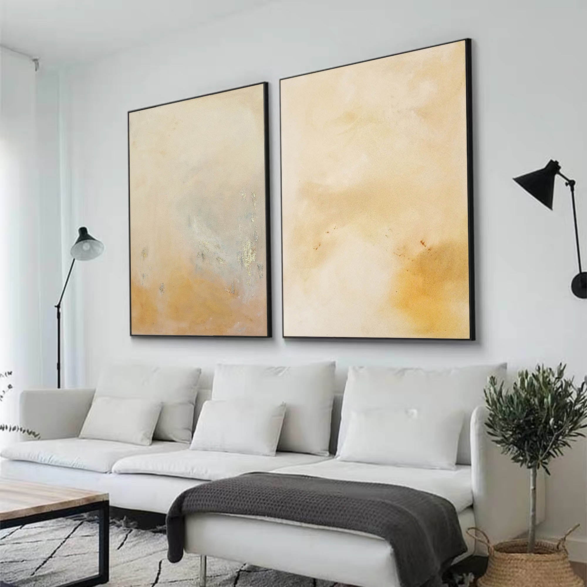 Neutral Abstract Canvas Art Set