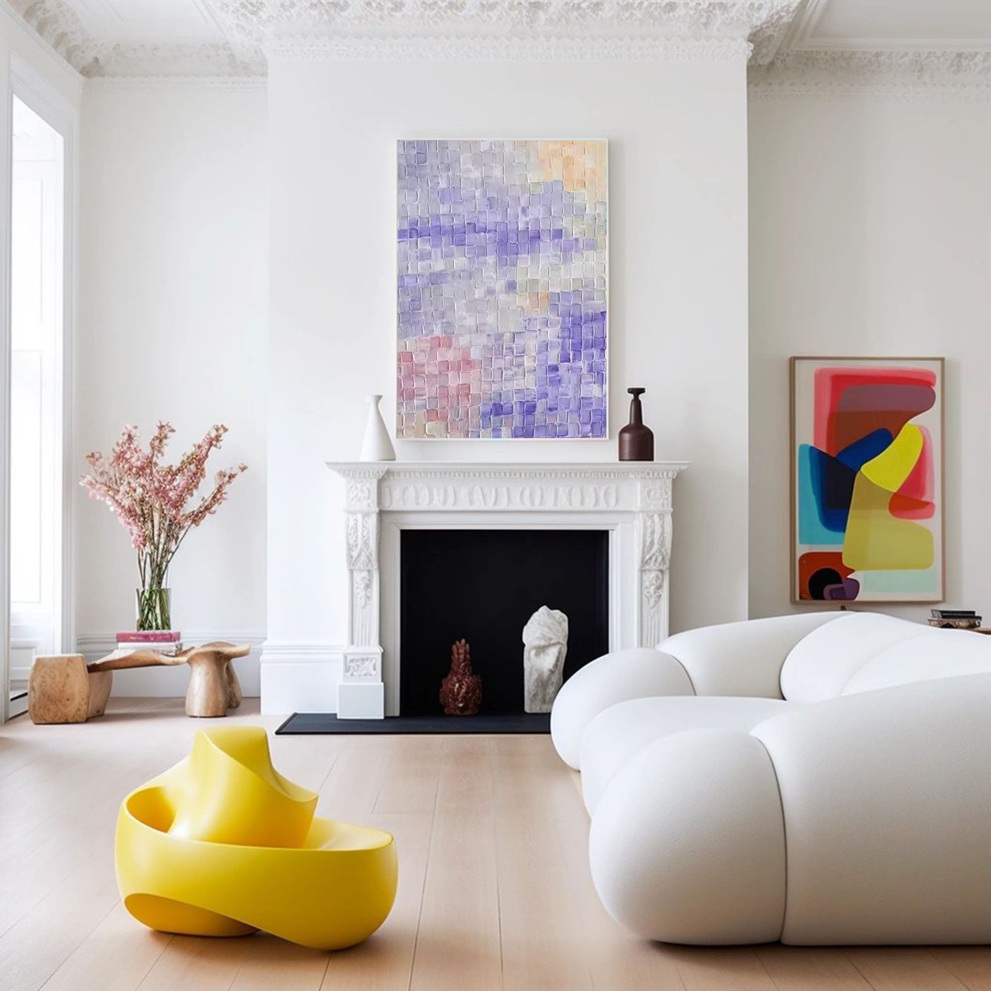 Lavender Sky Textured Abstract Art