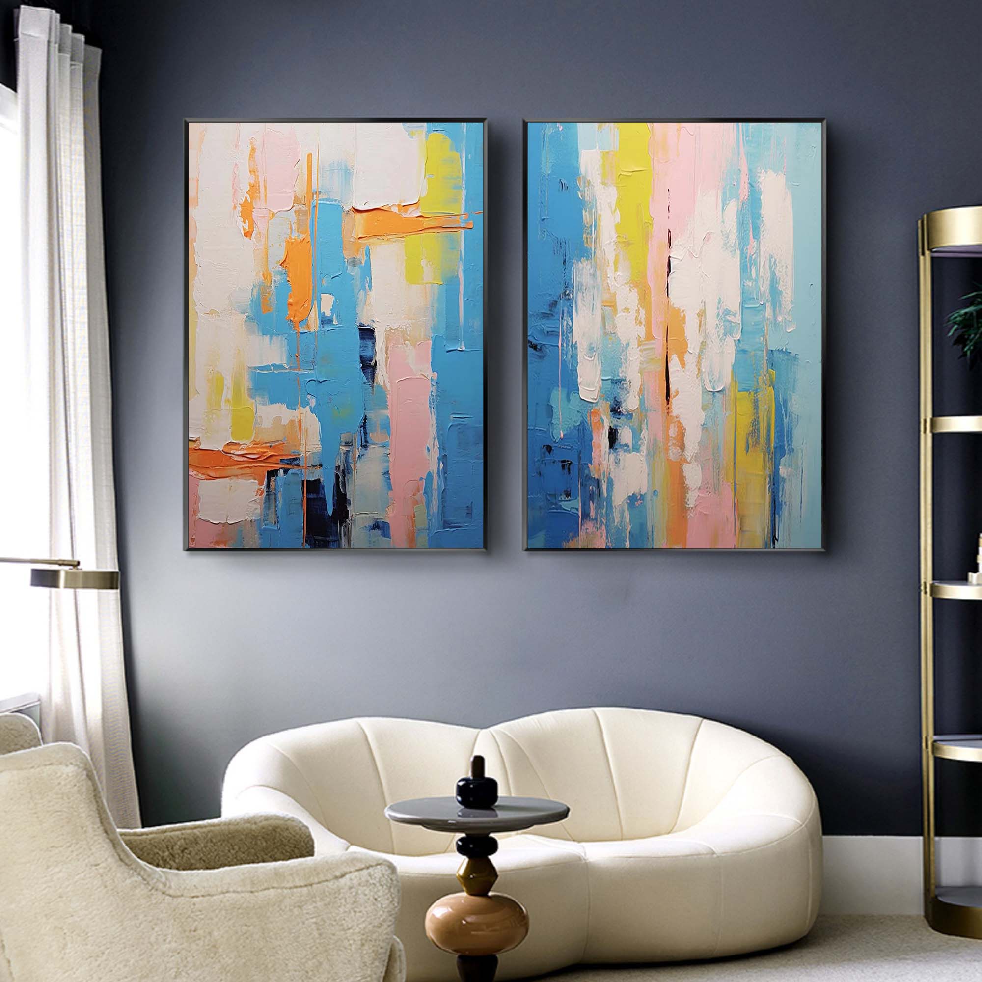 Vibrant Abstract Blue Art Set