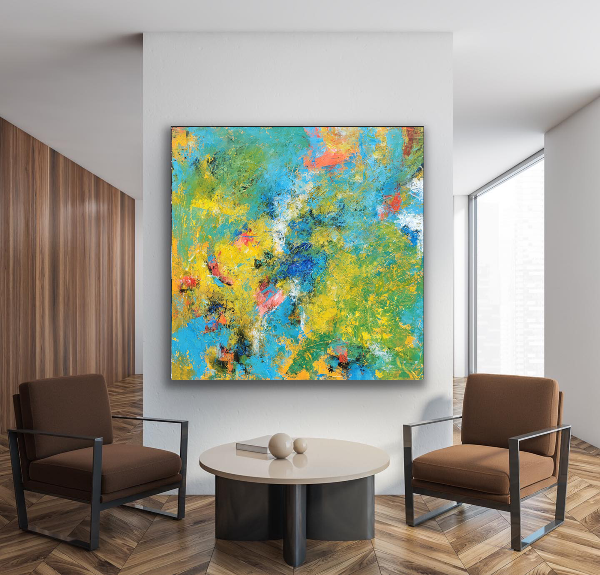 Vibrant Chaos: Abstract Color Burst