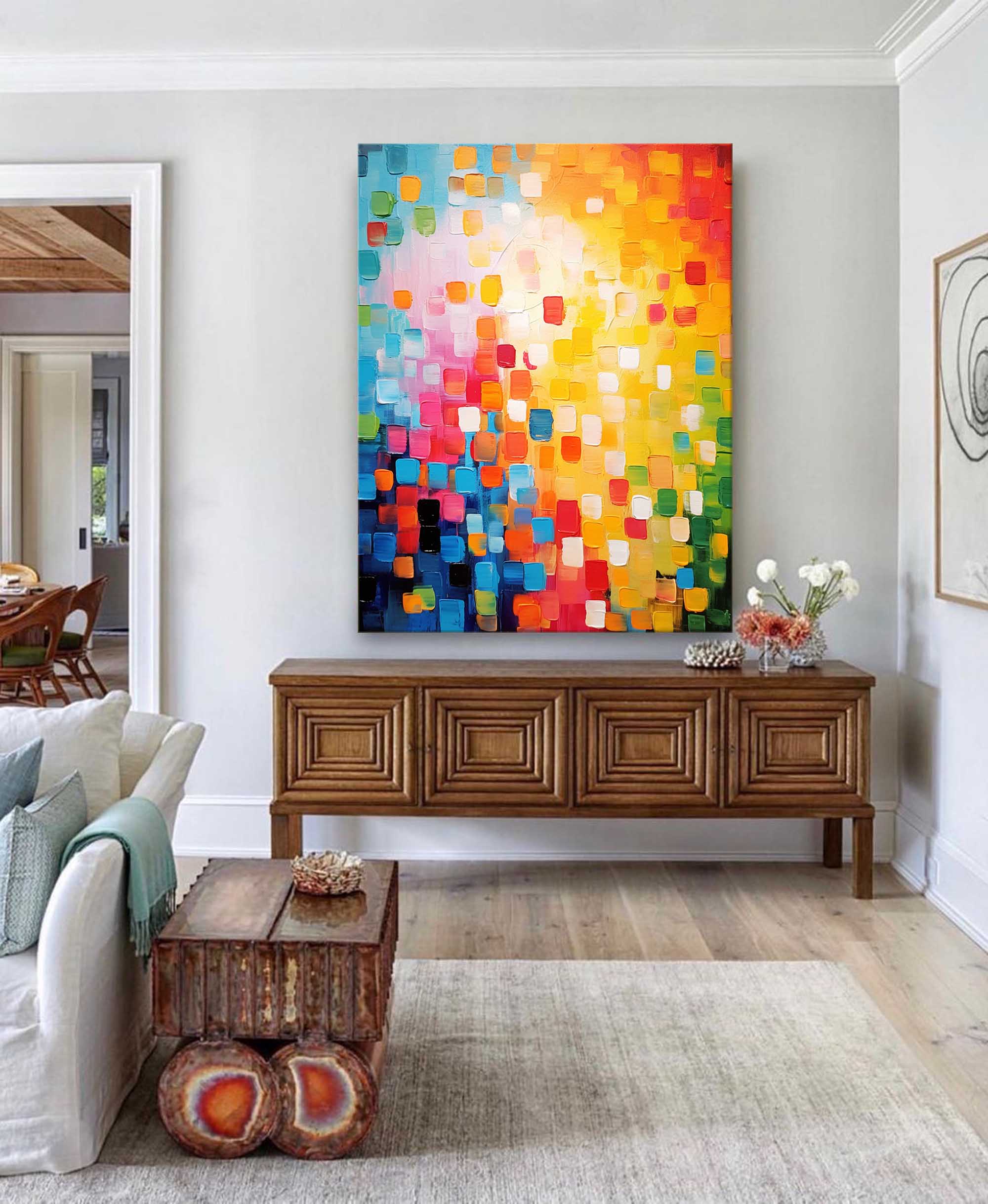 Vivid Mosaic Color Burst Canvas