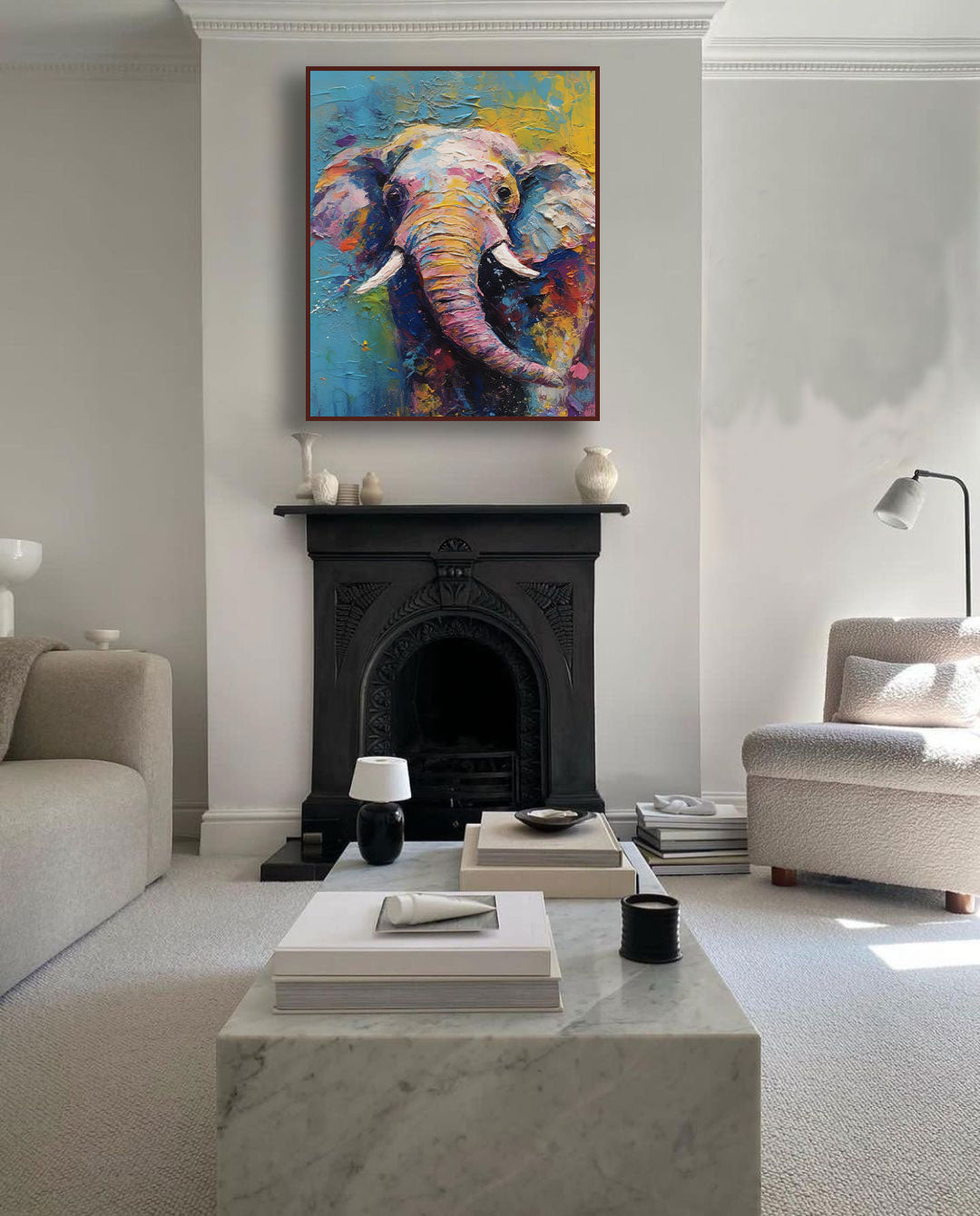 Whimsical Elephant in Vibrant Hues