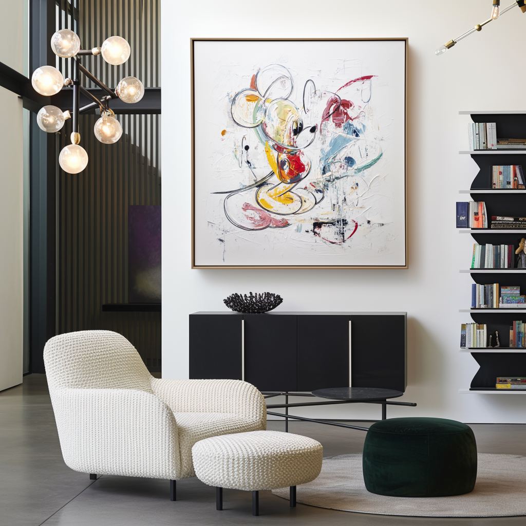 Whimsy Loop – Abstract Mouse Character Graffiti | Textured Cartoon-Inspired Wall Art