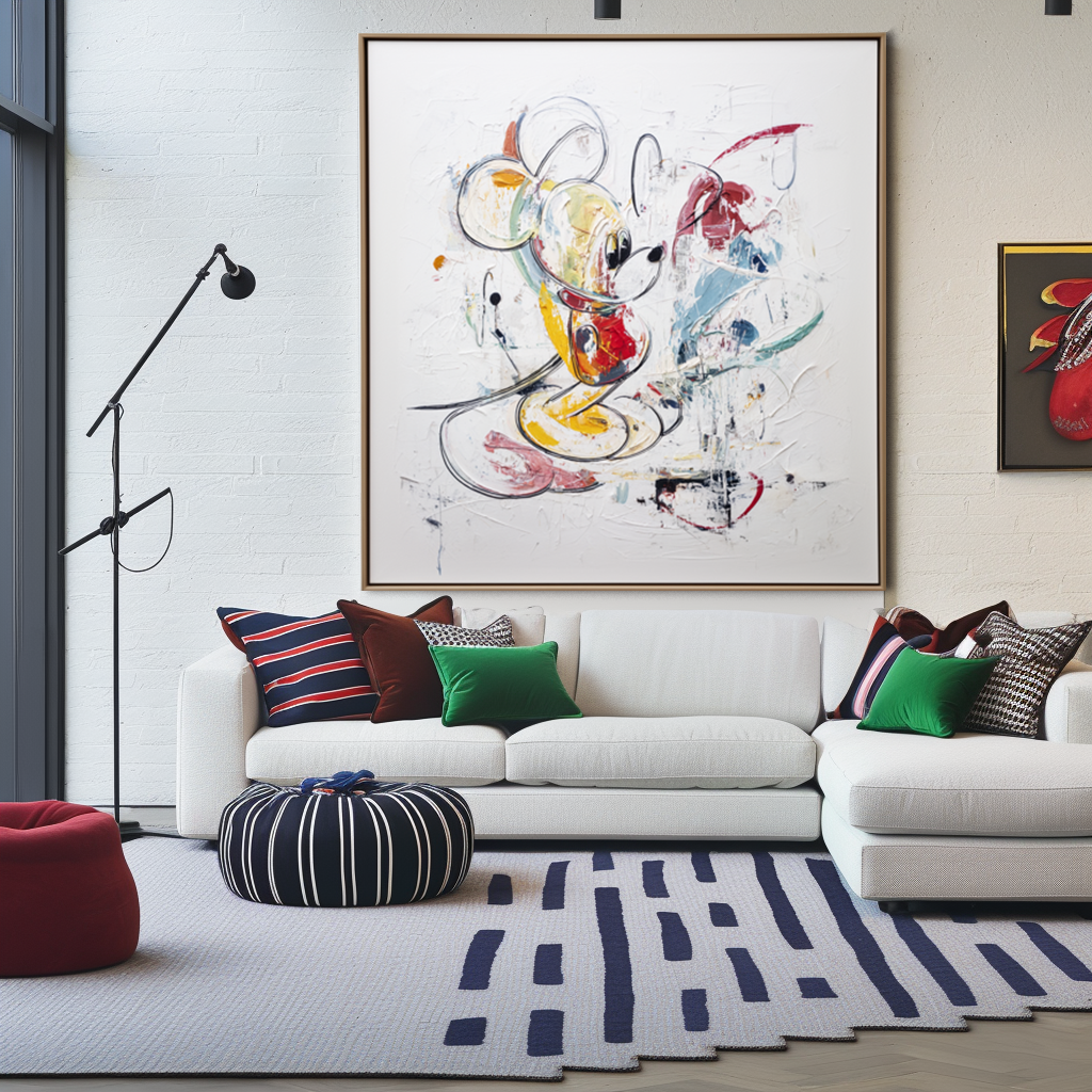 Whimsy Loop – Abstract Mouse Character Graffiti | Textured Cartoon-Inspired Wall Art