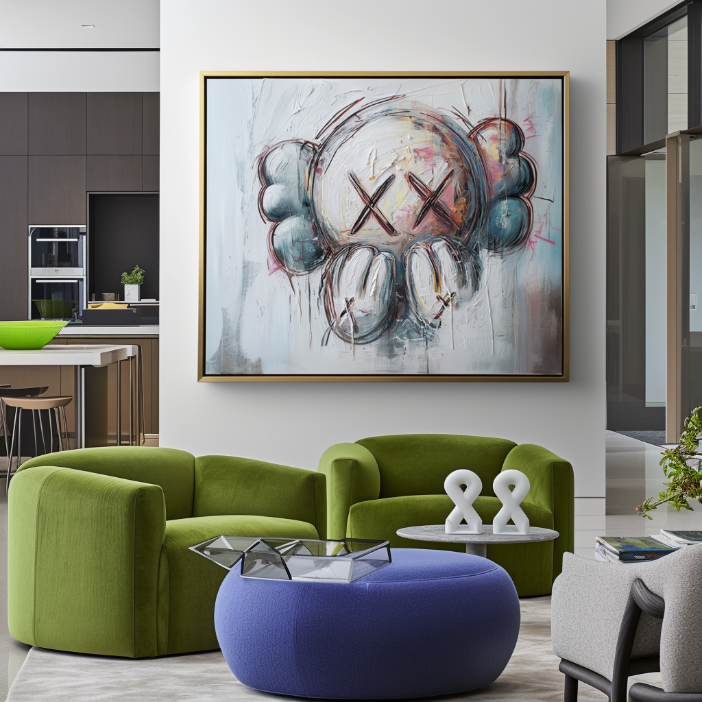 Emotive Companion – Modern KAWS-Inspired Abstract Wall Art
