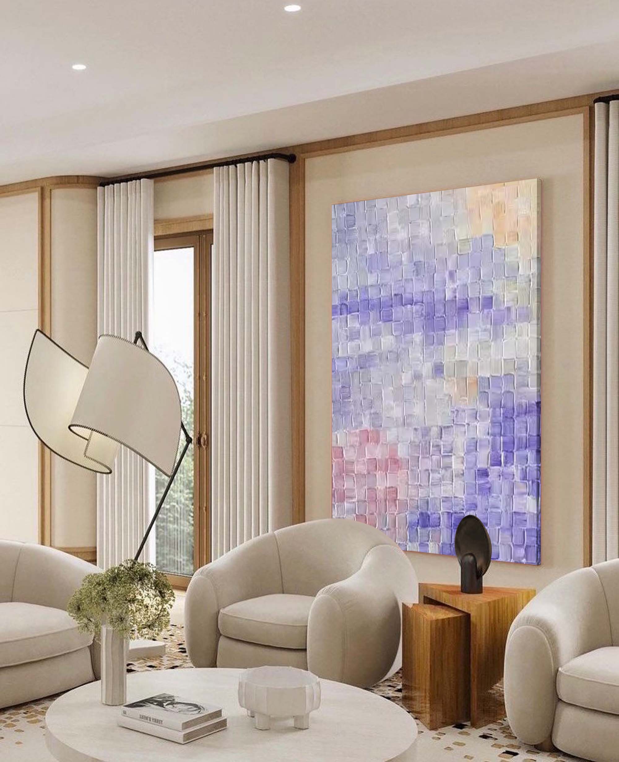 Lavender Sky Textured Abstract Art