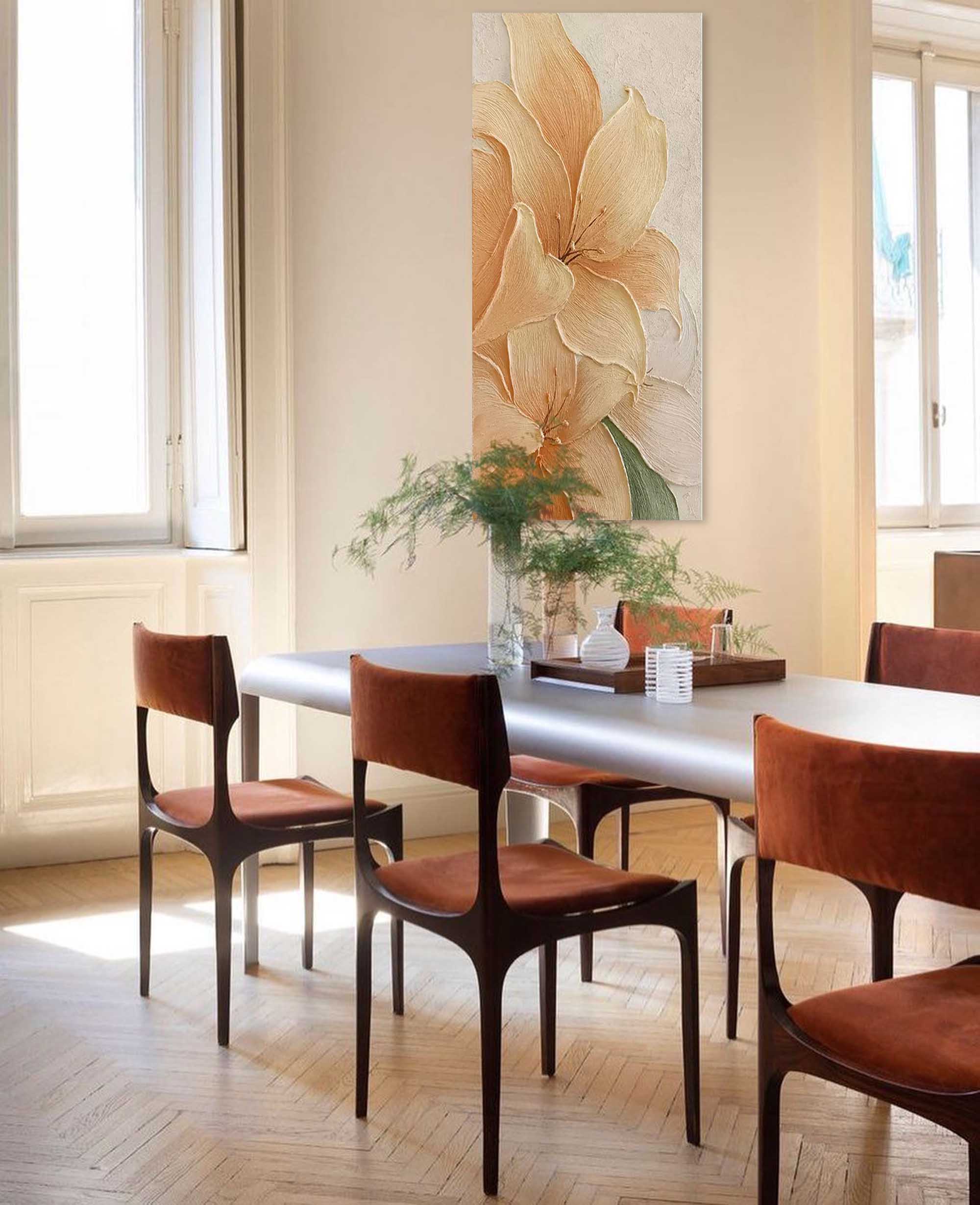 Textured Lily Floral Canvas Art