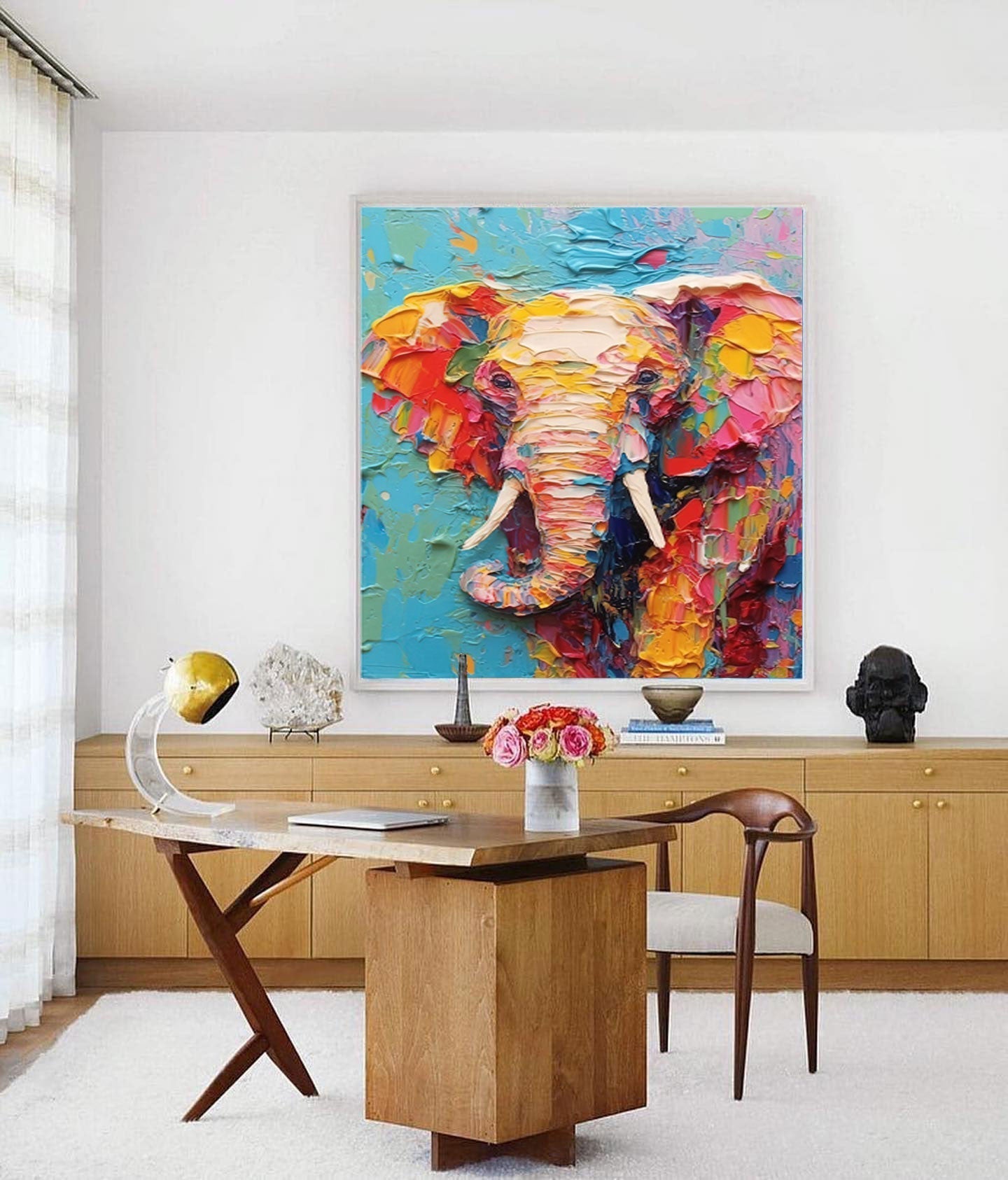 Vibrant Elephant in Bold Colors