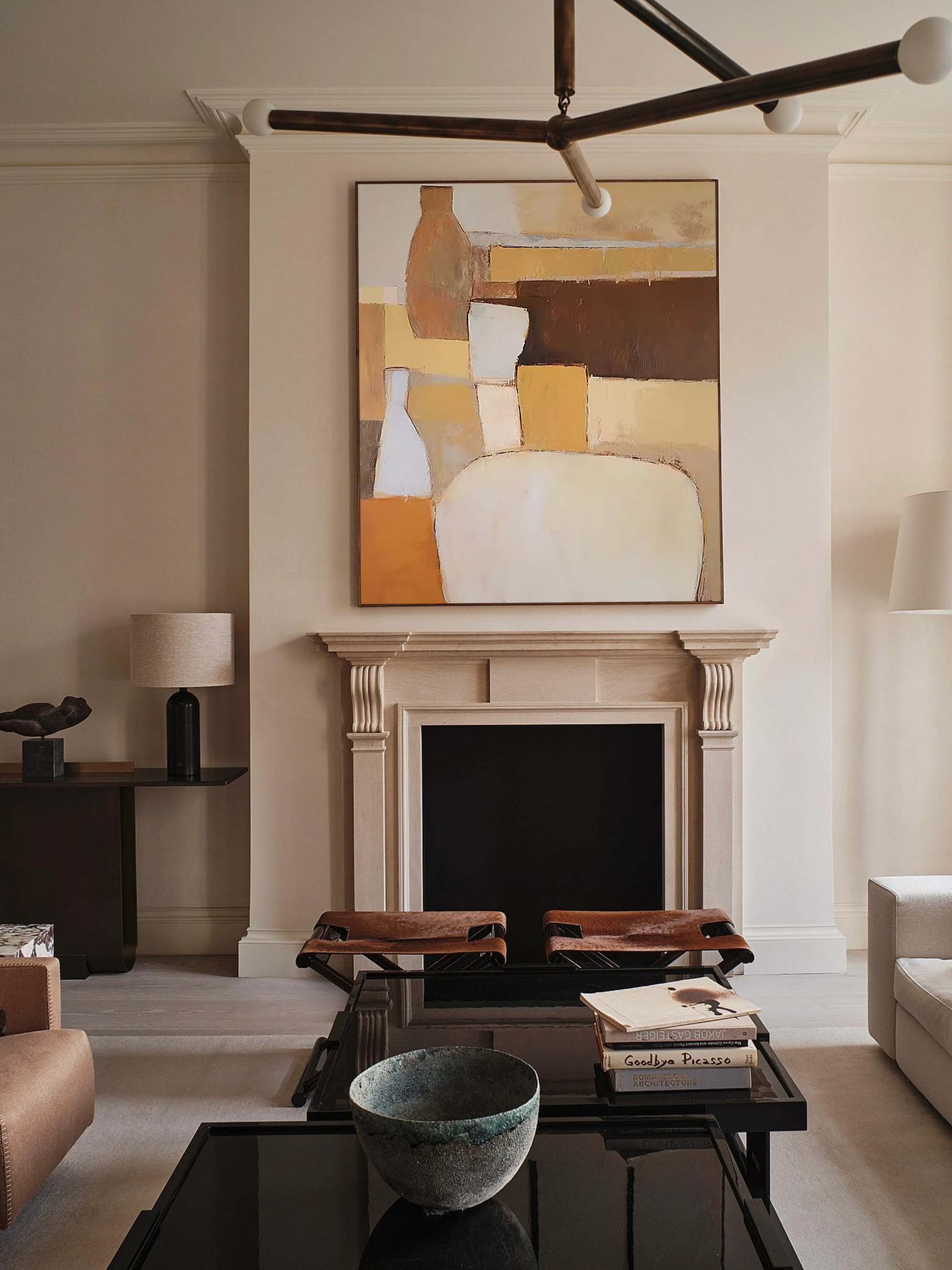 Minimalist Neutral Tones Abstract Oil Painting