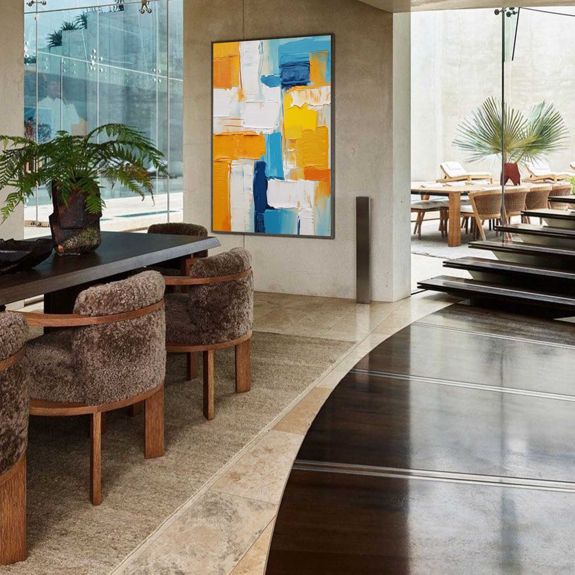 Sunburst Blocks in Blue and Gold