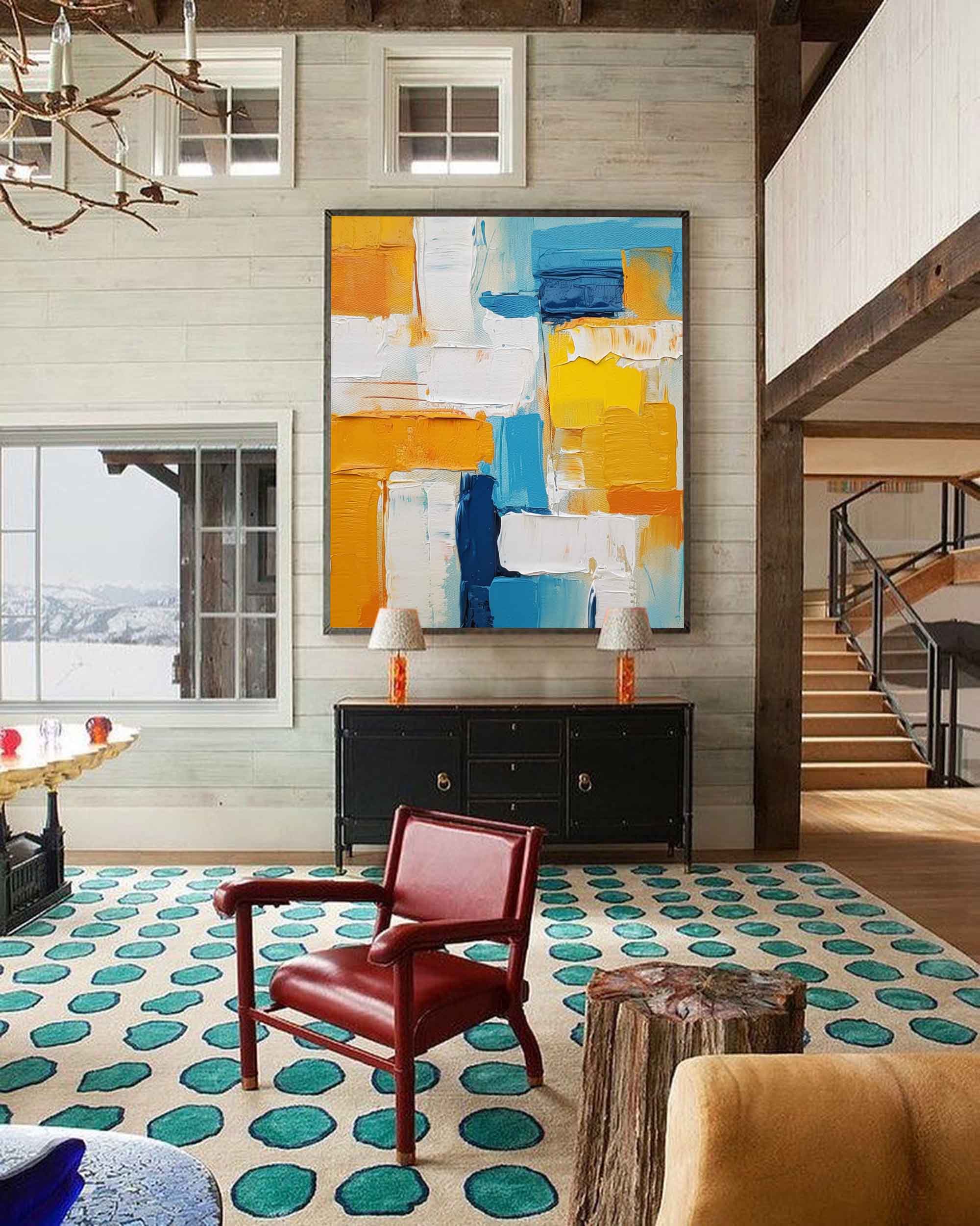 Sunburst Blocks in Blue and Gold