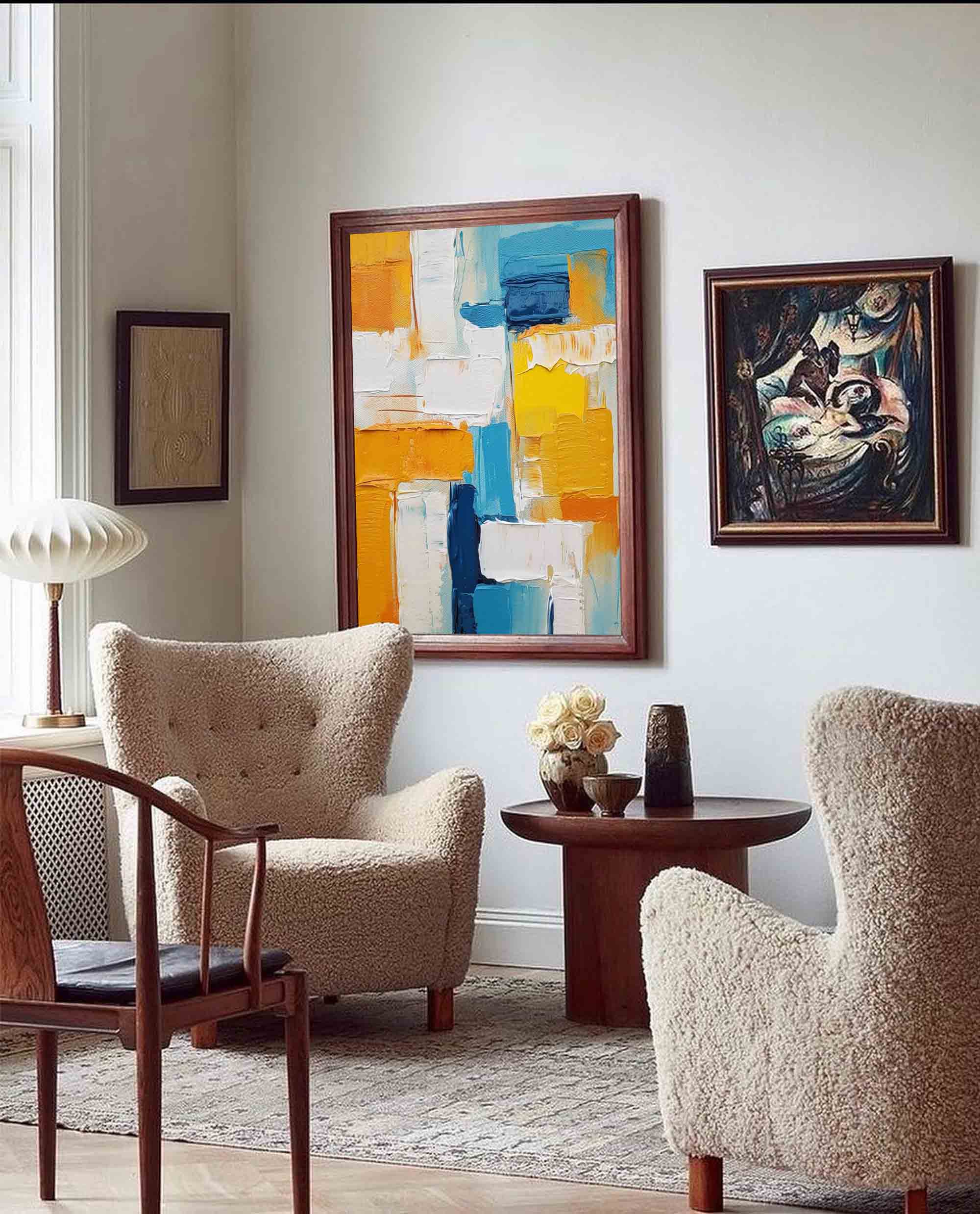 Sunburst Blocks in Blue and Gold