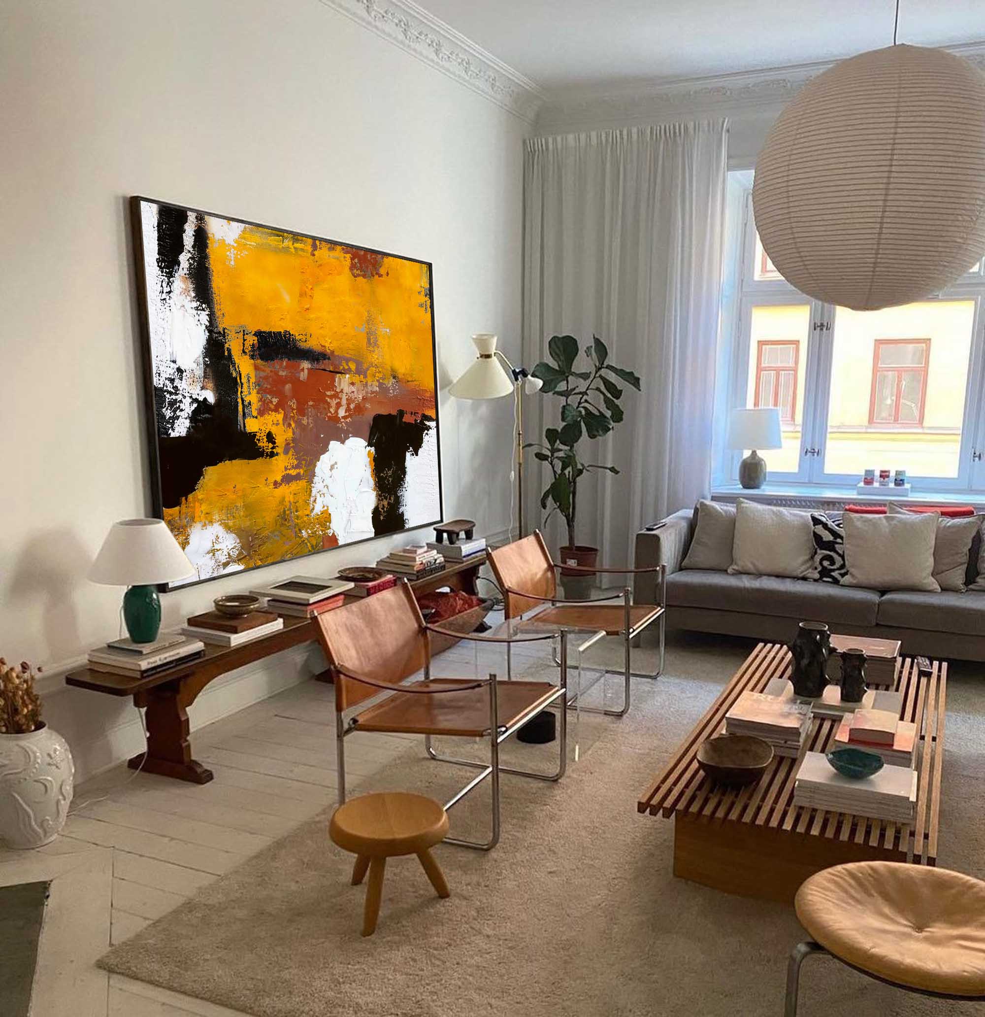 Golden Hues Abstract Wall Art