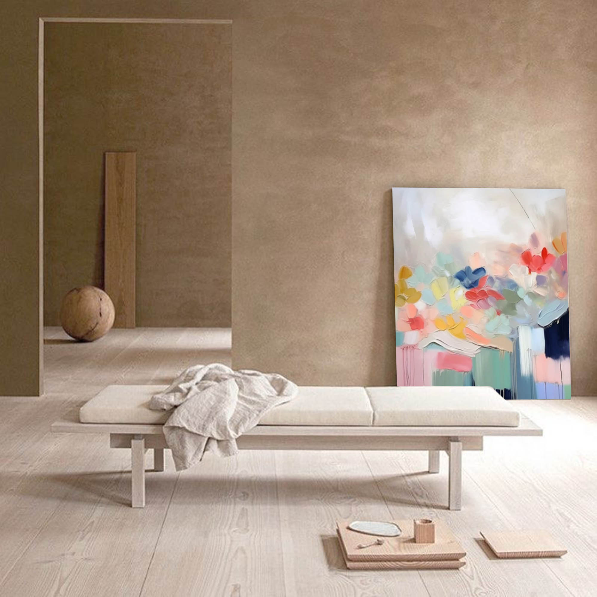 Soft Bloom Pastel Abstract Canvas Art