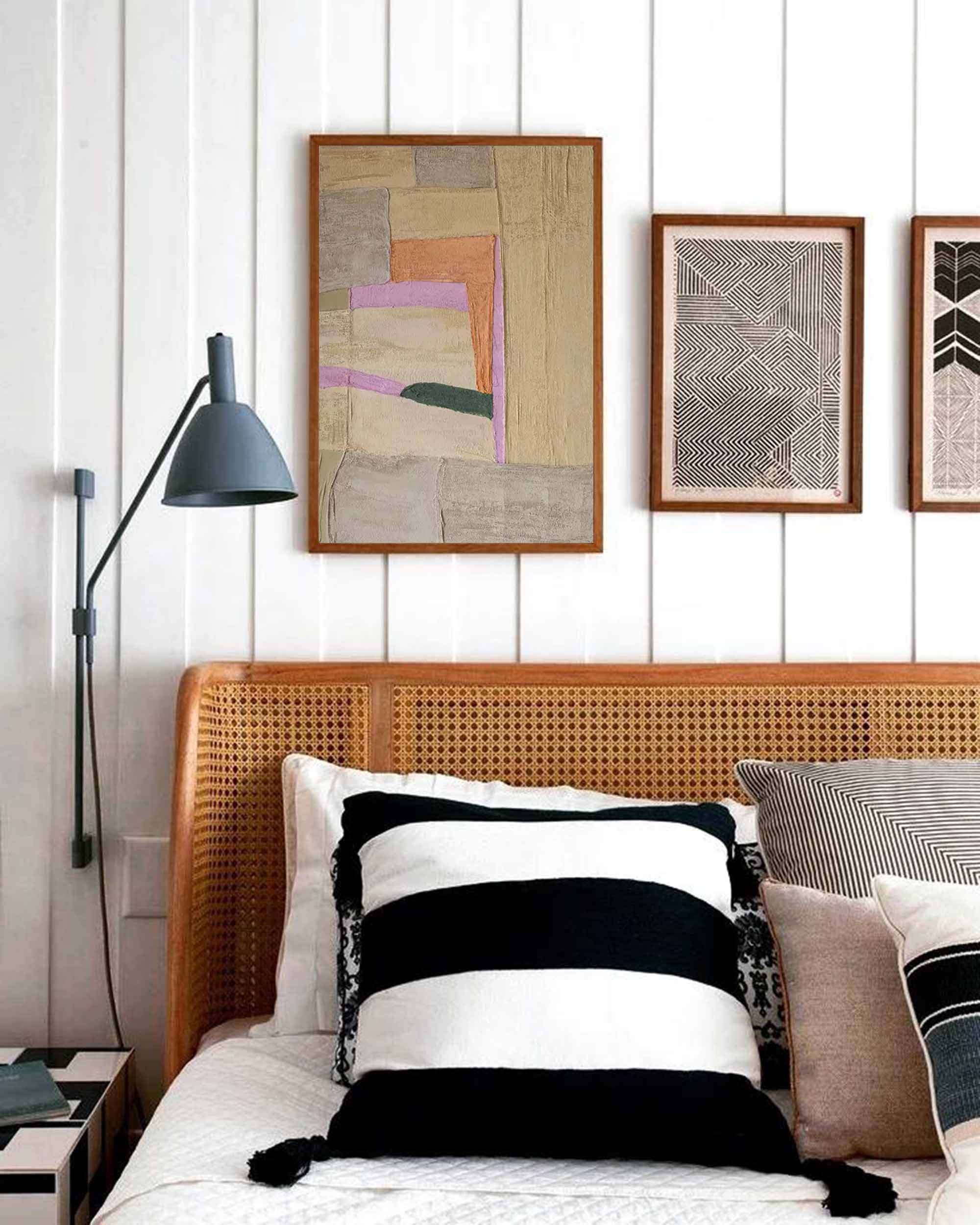 Muted Geometric Abstract Canvas Art