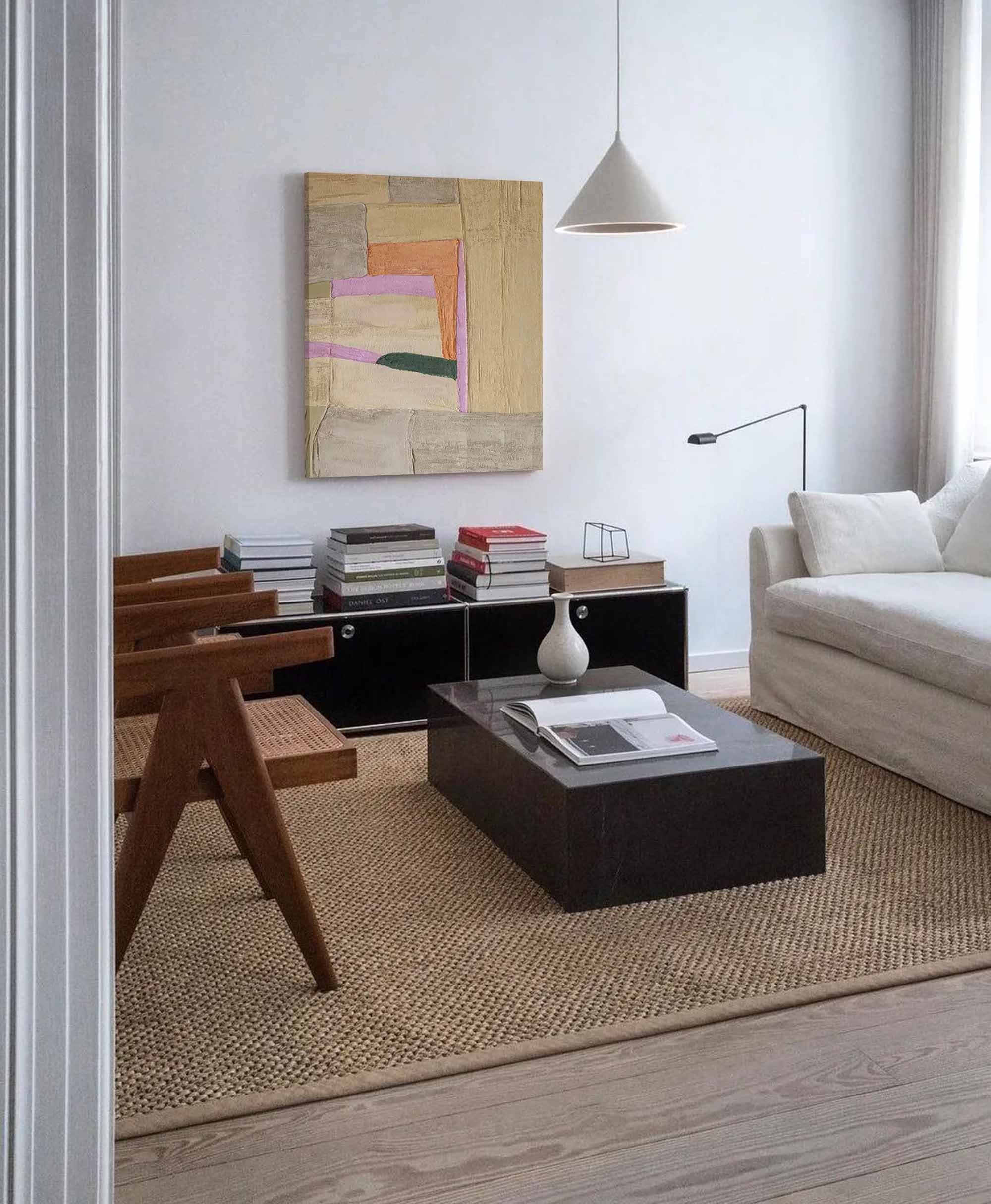 Muted Geometric Abstract Canvas Art