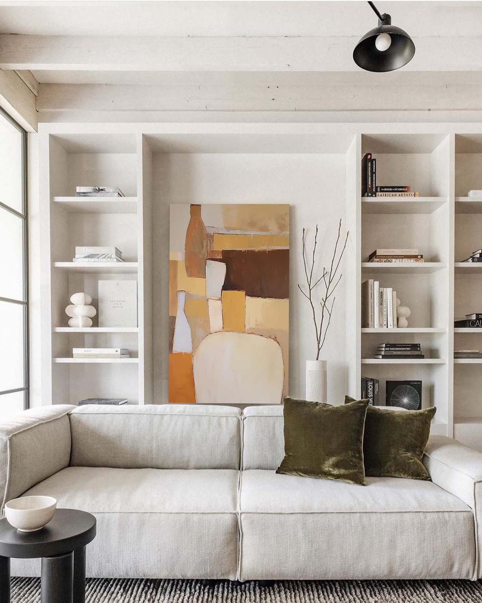 Minimalist Neutral Tones Abstract Oil Painting