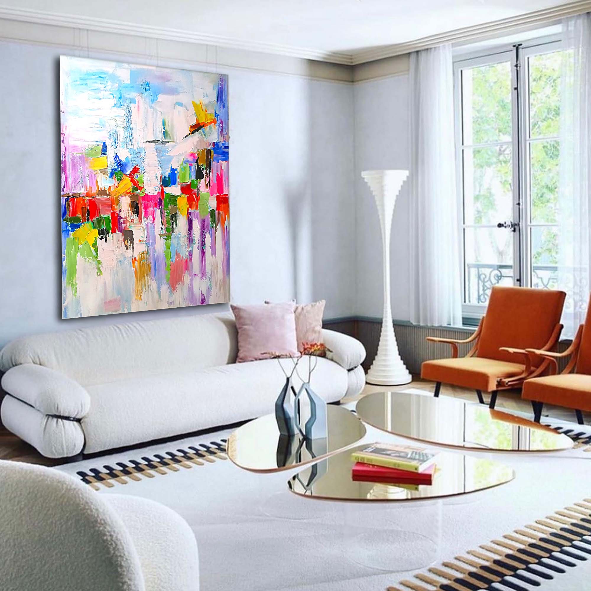 Vibrant Abstract Cityscape Canvas Art